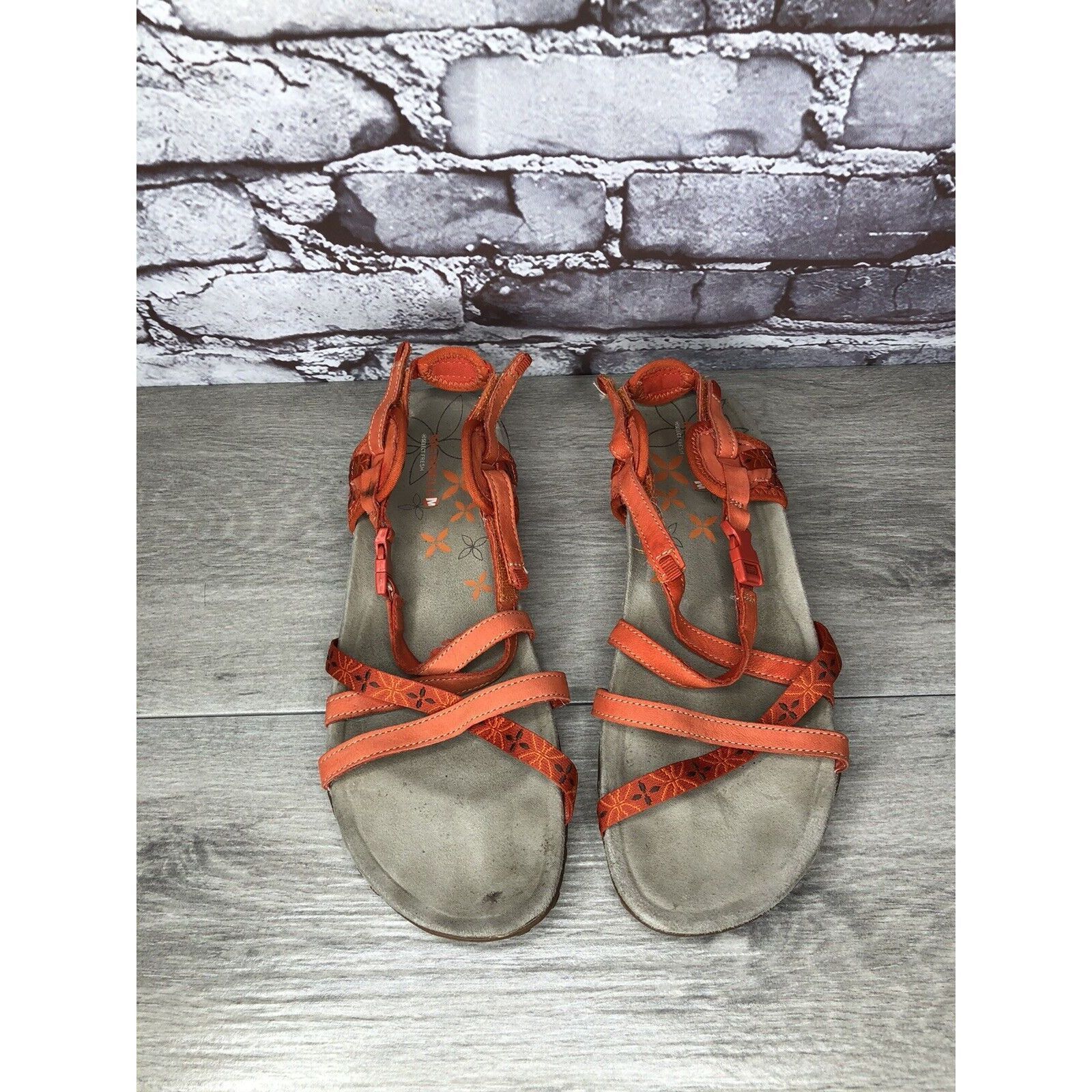 Merrell Merrell Terran Lattice Orange Strappy Hook & Loop Sandals Wo Size US 10 / IT 40 - 9 Thumbnail