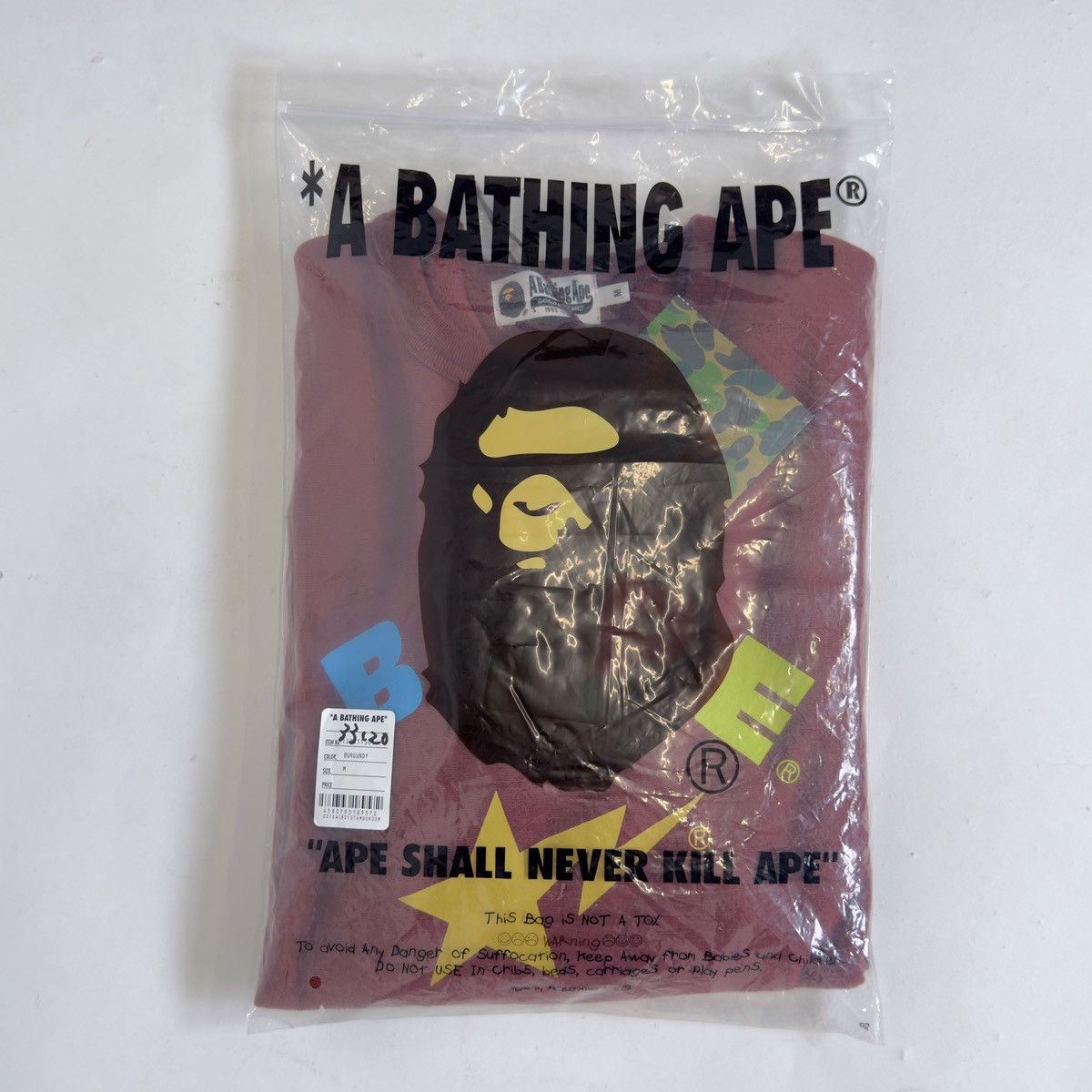 Bape Bape Bapesta Crewneck Burgundy 2022 Size US M / EU 48-50 / 2 - 2 Thumbnail