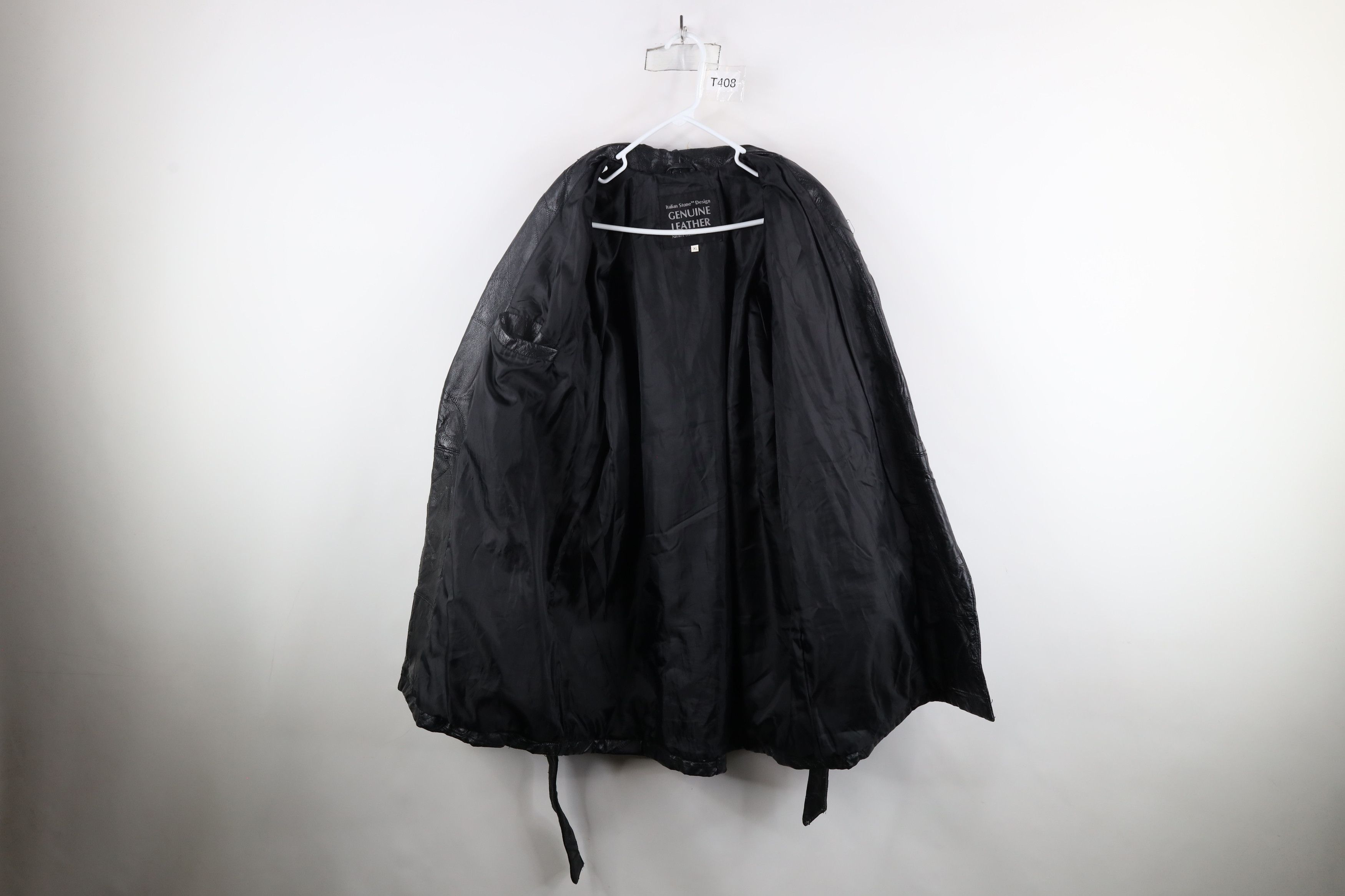 Vintage Vintage 90s Streetwear Belted Leather Trench Coat Jacket Size XL / US 12-14 / IT 48-50 - 9 Thumbnail