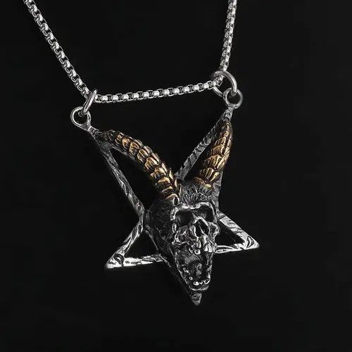 Jewelry × Vintage Gothic Skull Horns Necklace Size ONE SIZE - 4 Thumbnail