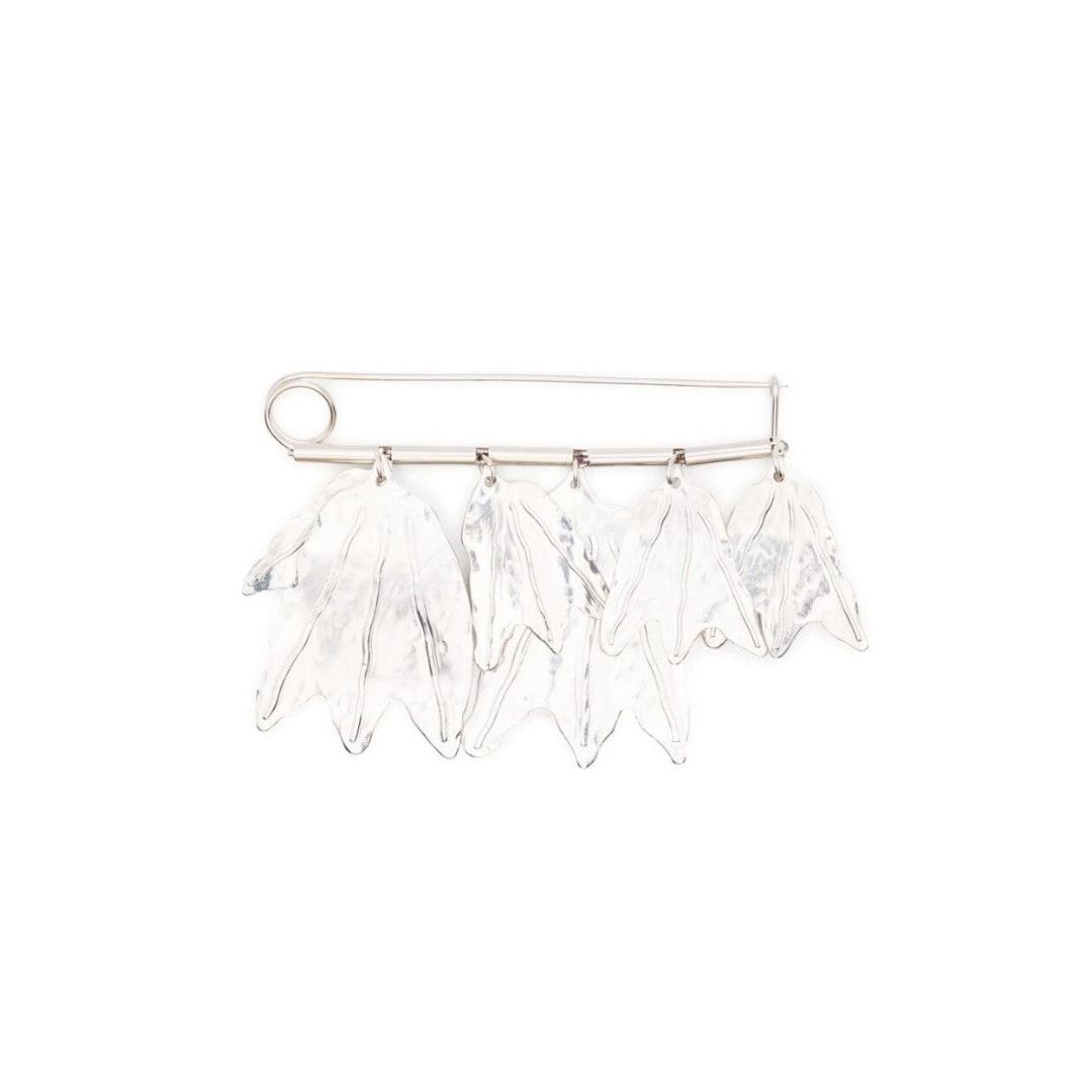 Jil Sander o1mt1gz0725 Size: OS / Leaf-Embellished Pin Brooch Silver Size ONE SIZE - 1 Thumbnail