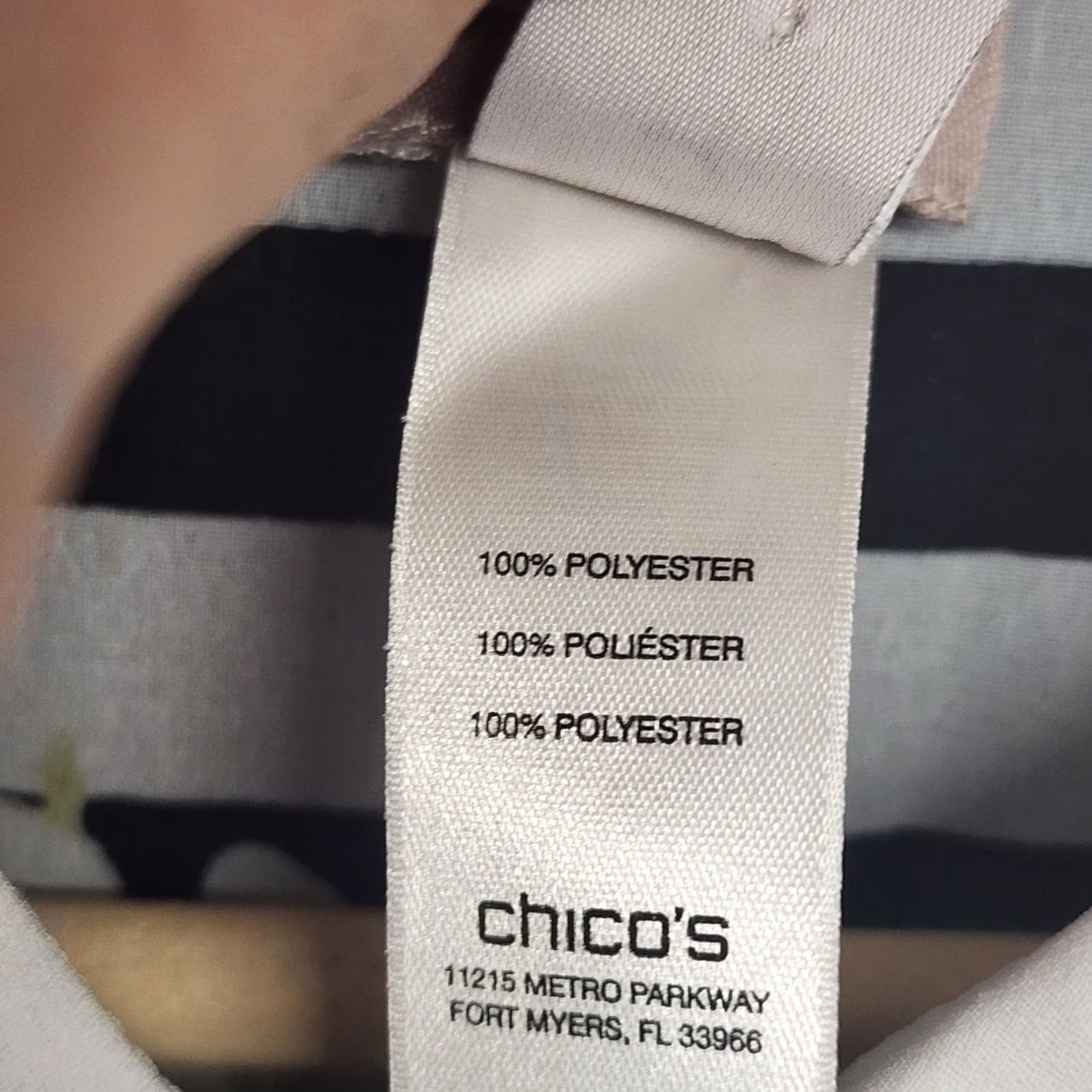 Vintage Chicos Top Womens XL Semi Sheer Long Sleeve Button Up Floral Striped Boho Size XL / US 12-14 / IT 48-50 - 4 Thumbnail