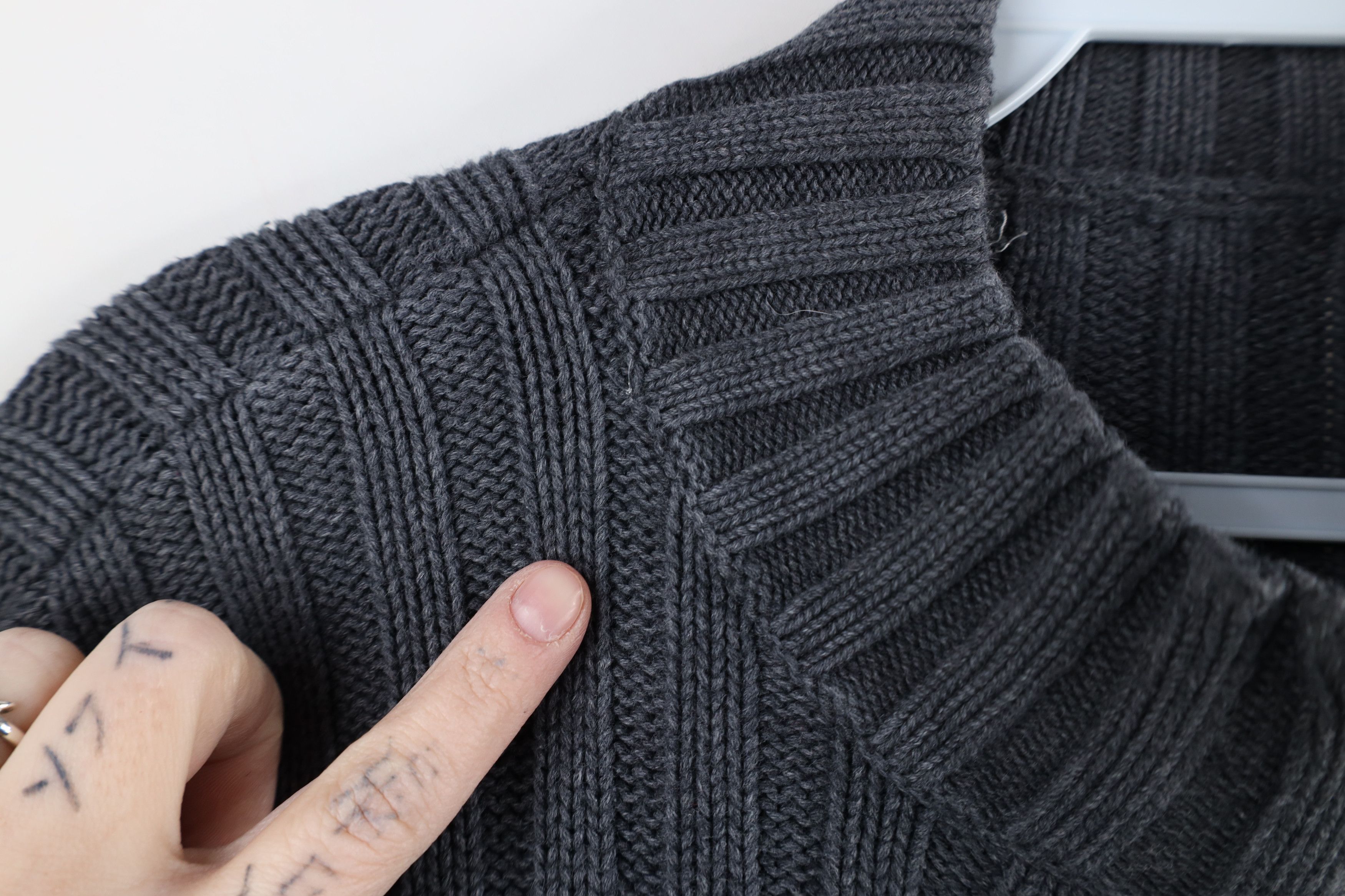 Vintage Vintage 90s Streetwear Ribbed Knit Mock Neck Sweater Gray Size US M / EU 48-50 / 2 - 5 Thumbnail