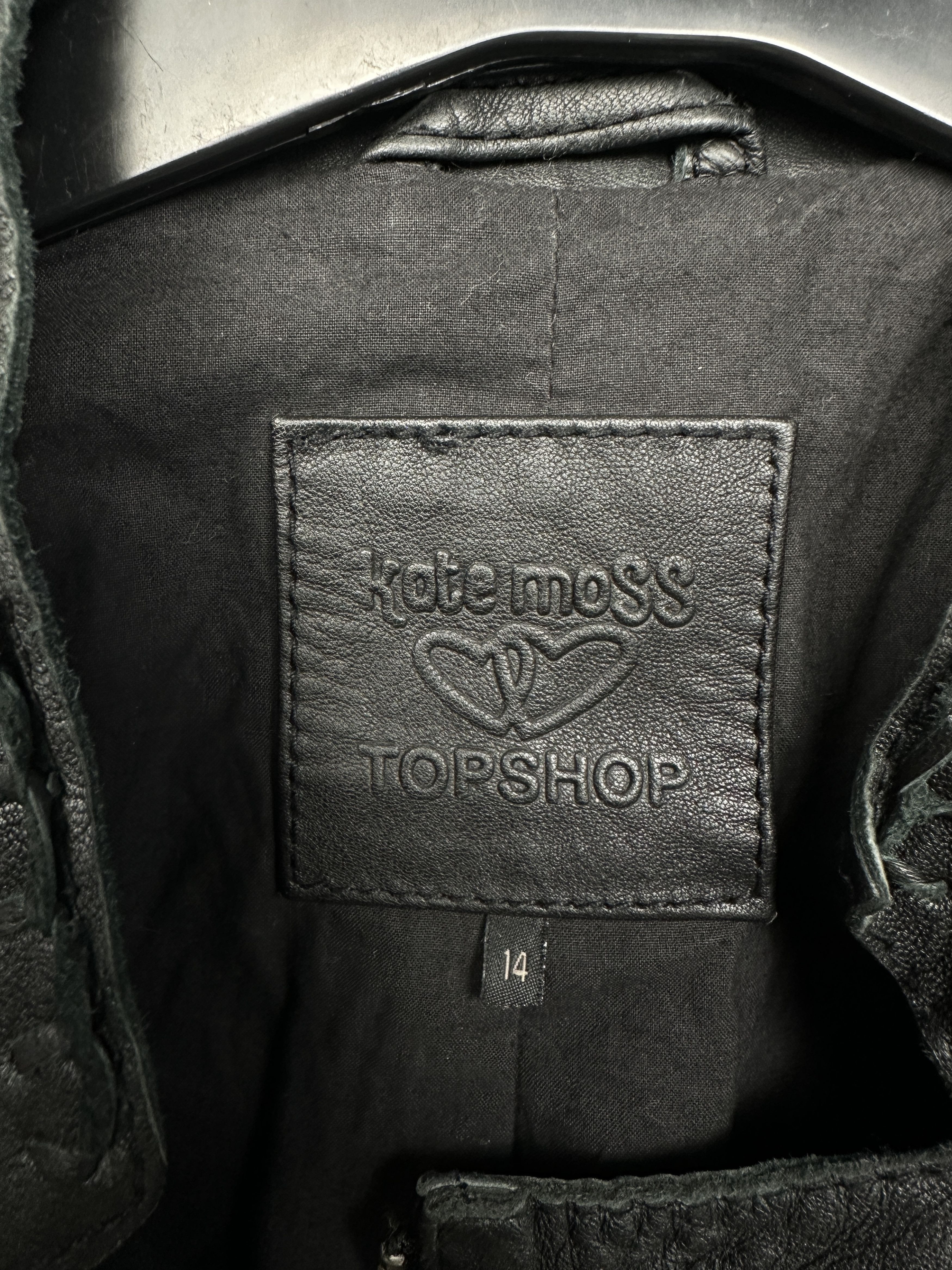 Topshop Kate Moss Topshop Patchwork Black Leather Jacket Size L / US 10 / IT 46 - 4 Thumbnail