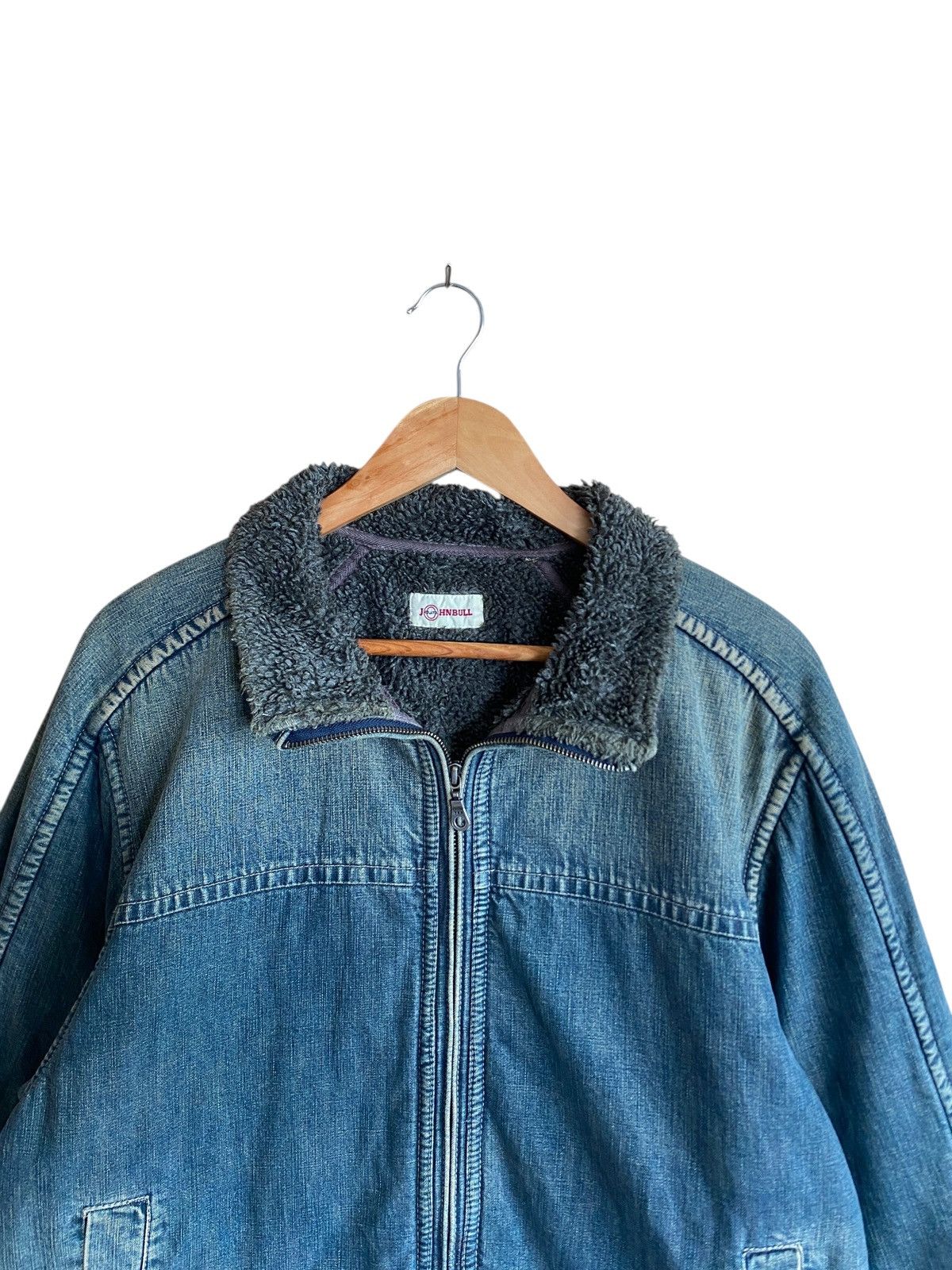 Johnbull Rare Vintage Japanese Brand Johnbull Fur Denim Jacket 1990s Size US L / EU 52-54 / 3 - 4 Thumbnail