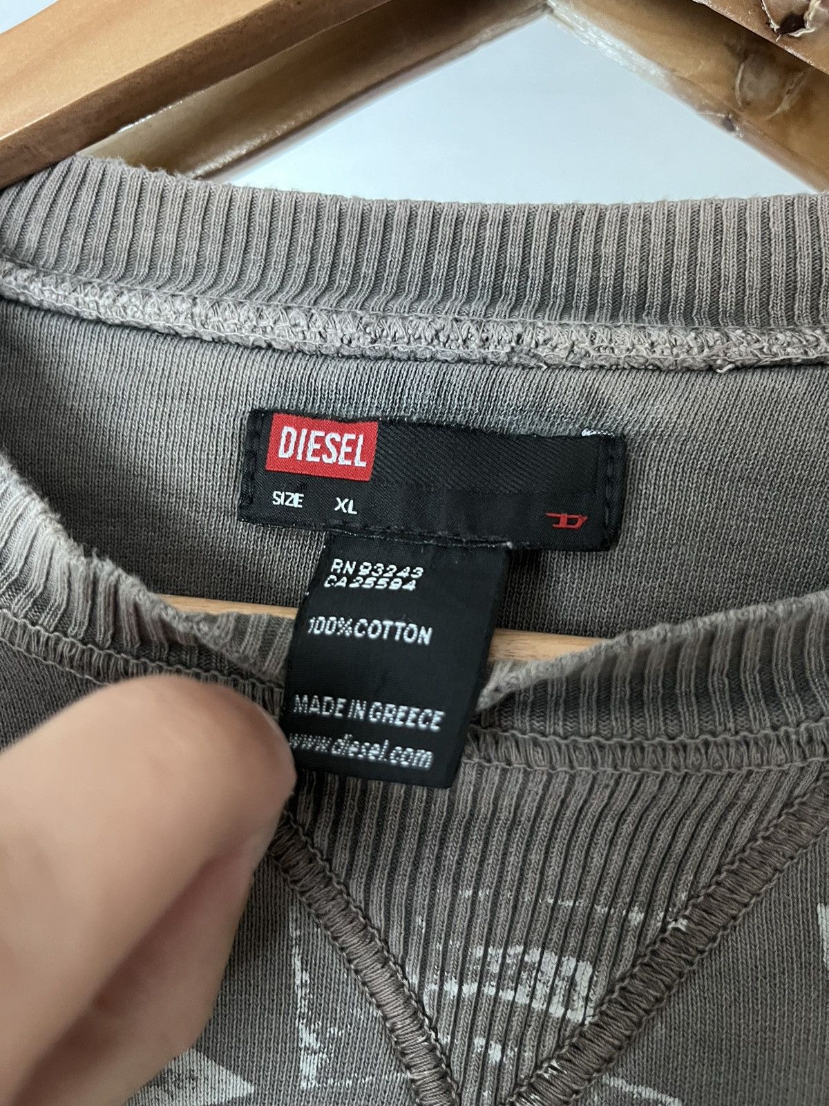 Diesel × Vintage DIESEL AVANT GARDE SWEATSHIRT VINTAGE FADED GREY DISTRESSED Size US XL / EU 56 / 4 - 15 Thumbnail