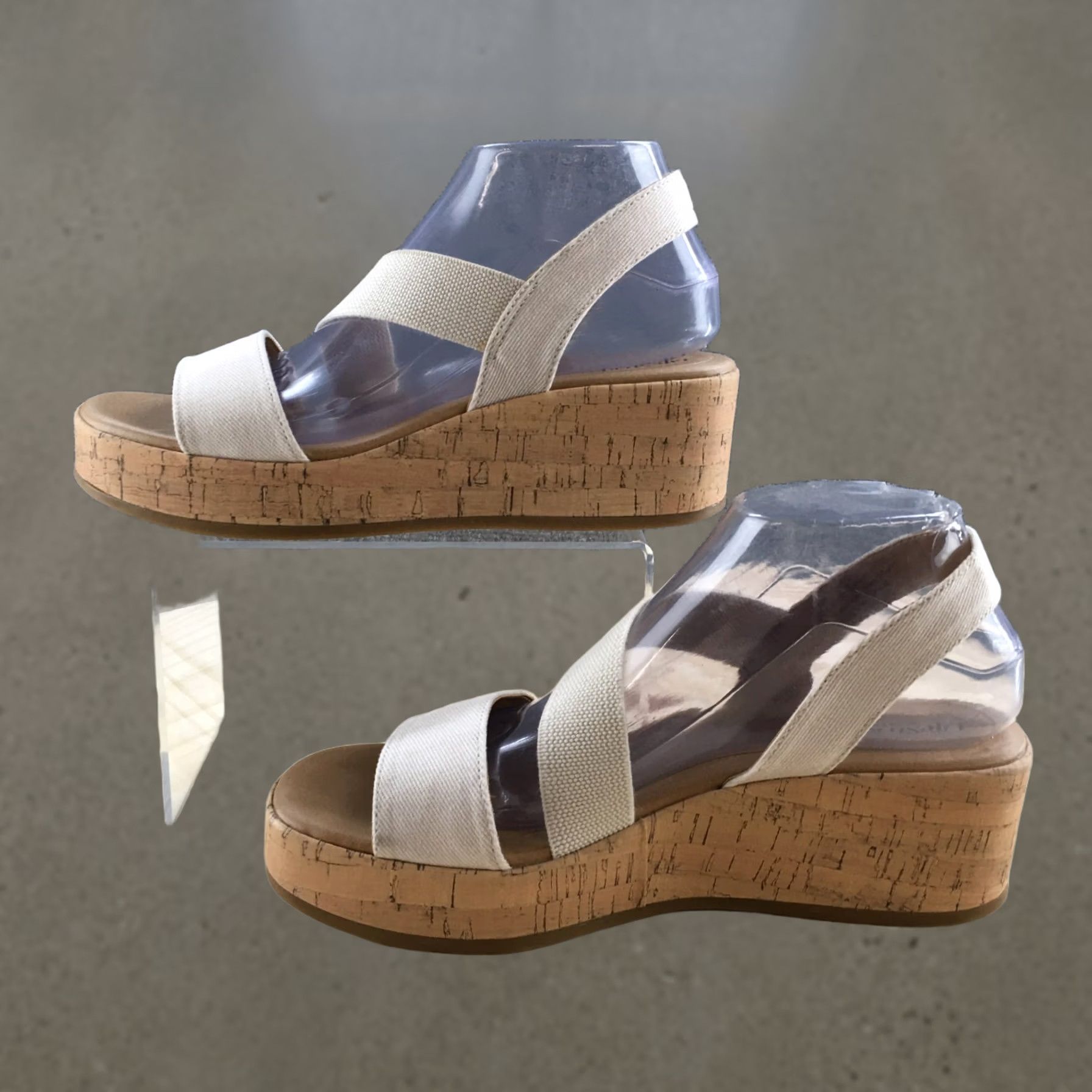 Vintage Lifestride Sandals Womens 8.5M Slingback Beige Slip On Open Toe Wedge Heels Size US 9 / IT 39 - 1 Thumbnail