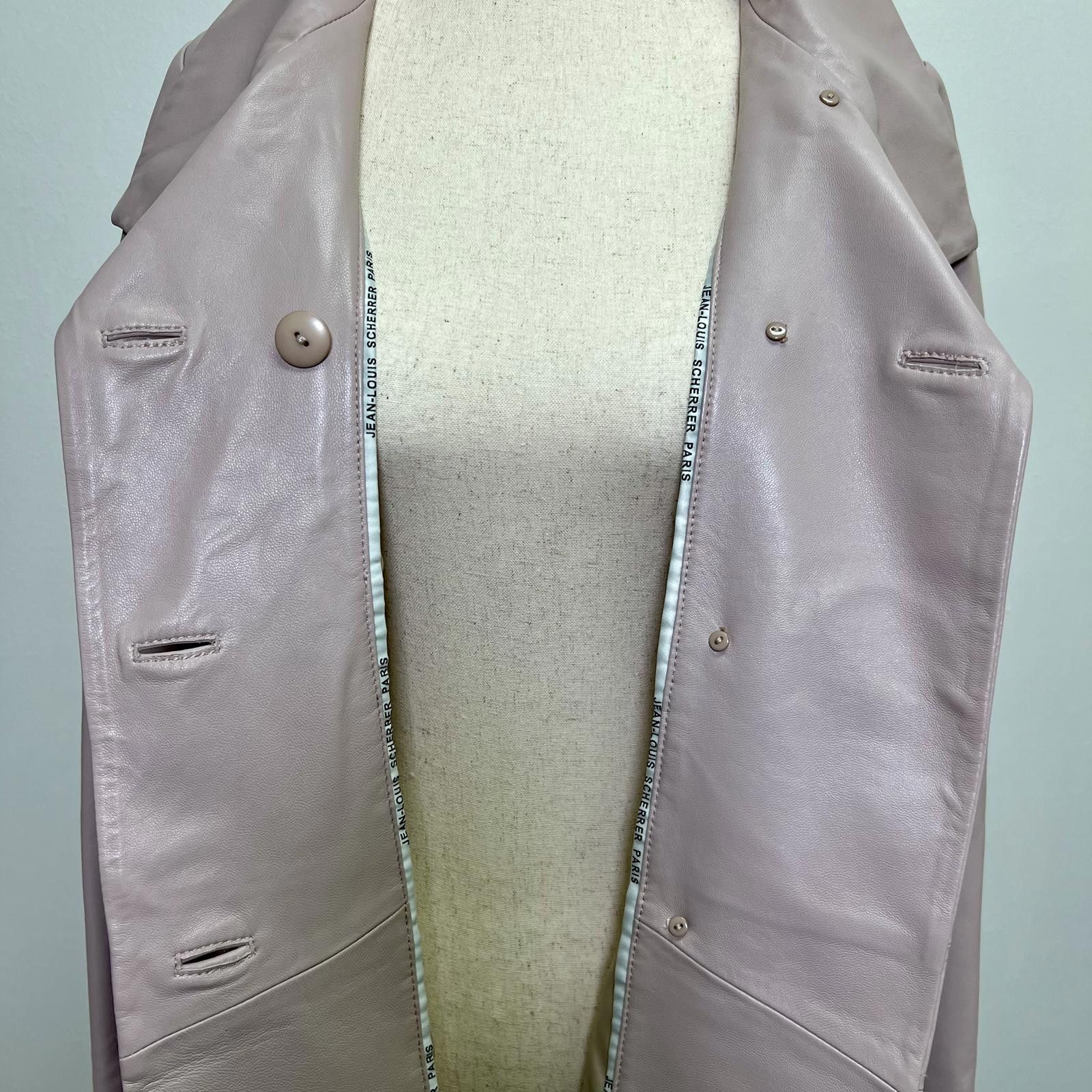 Jean-Louis Scherrer Jean-Louis Scherrer Pink Lamb Leather Jacket Size S / US 4 / IT 40 - 4 Thumbnail