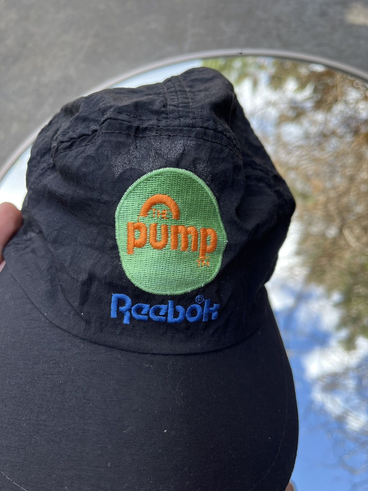 Reebok Vintage Cycling Cap Reebok Pump 90s Black Y2k Rare Racing Size ONE SIZE - 6 Thumbnail