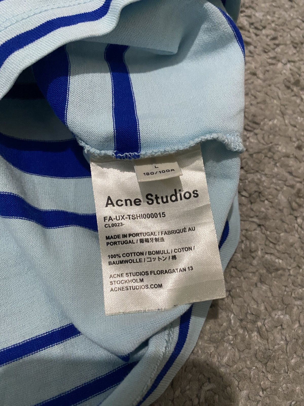 Acne Studios Acne Studios Striped Face T-Shirt L y2k scandi old money Size US L / EU 52-54 / 3 - 10 Thumbnail