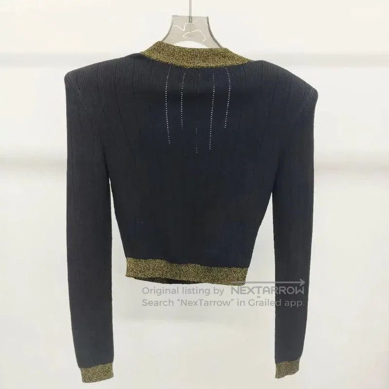 Balmain Balmain Black Women’s Cardigan with Golden Accents . Size S / US 4 / IT 40 - 2 Thumbnail
