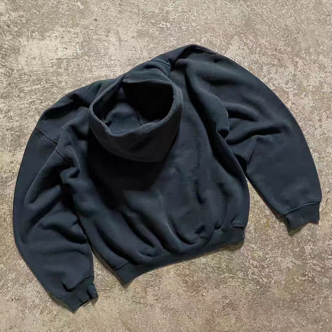 Vintage Black casual retro letter print hoodie y2k Size US M / EU 48-50 / 2 - 2 Thumbnail