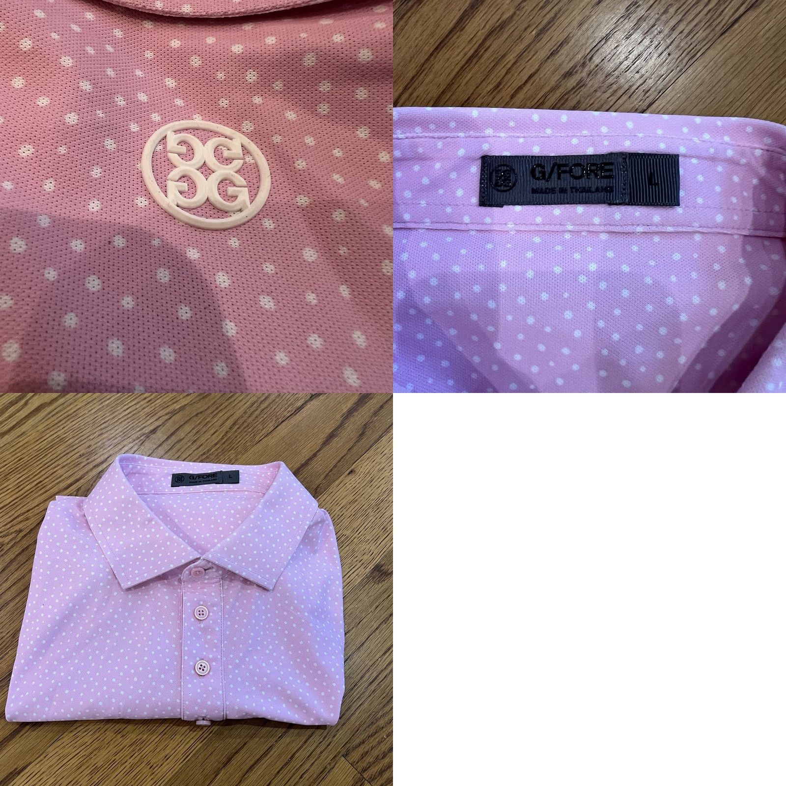 G/FORE G/Fore Polo Shirt Pink With Polka Dots Logo Short Sleeve Regular Size L Men's Size US L / EU 52-54 / 3 - 8 Thumbnail