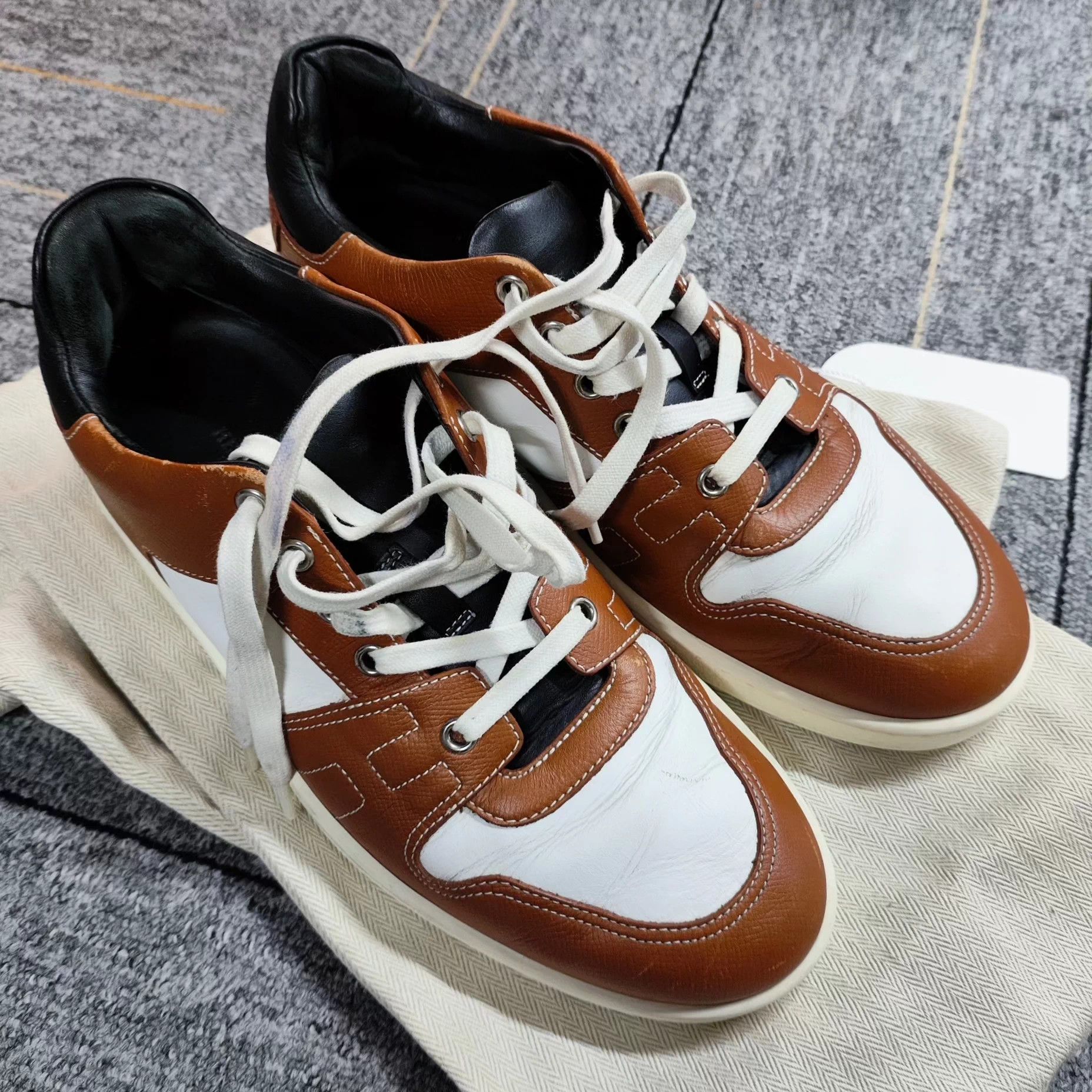 Hermes Hermès Brown Leather Sneaker 40 Size US 7 / EU 40 - 1 Thumbnail