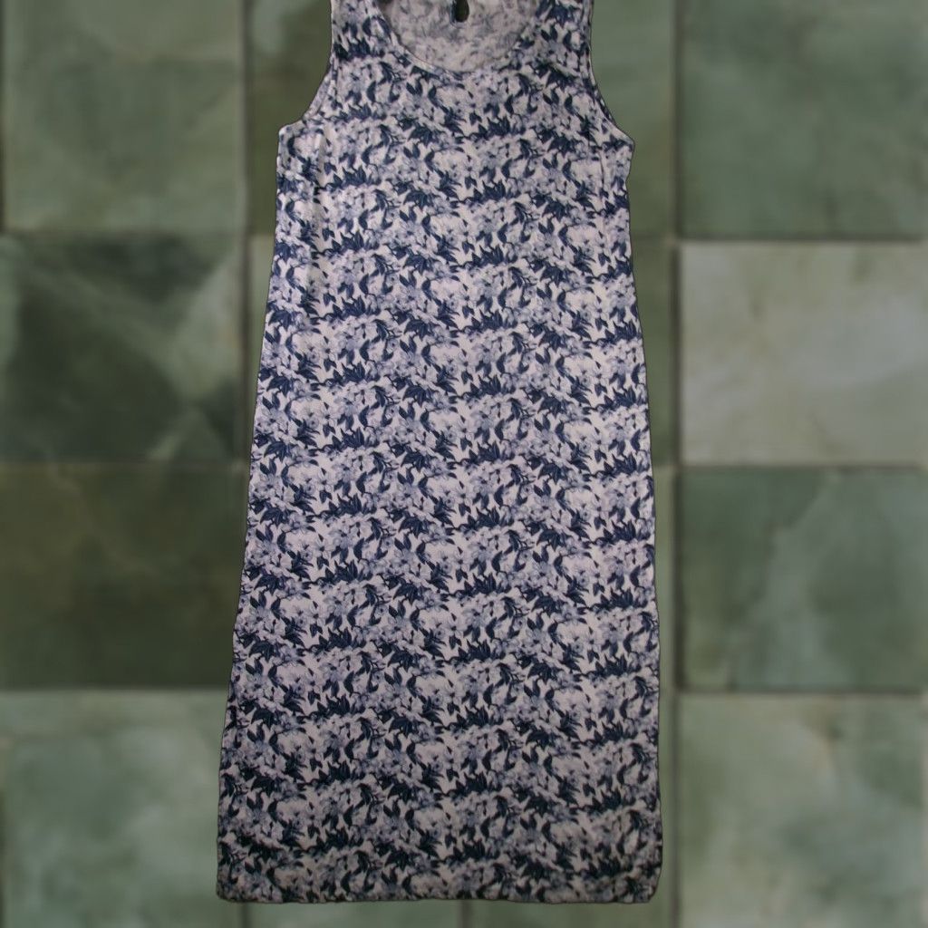 Vintage Blast Dress Women L Sleeveless Maxi Floral Keyhole Back Linen Rayon Button Size L / US 10 / IT 46 - 1 Thumbnail
