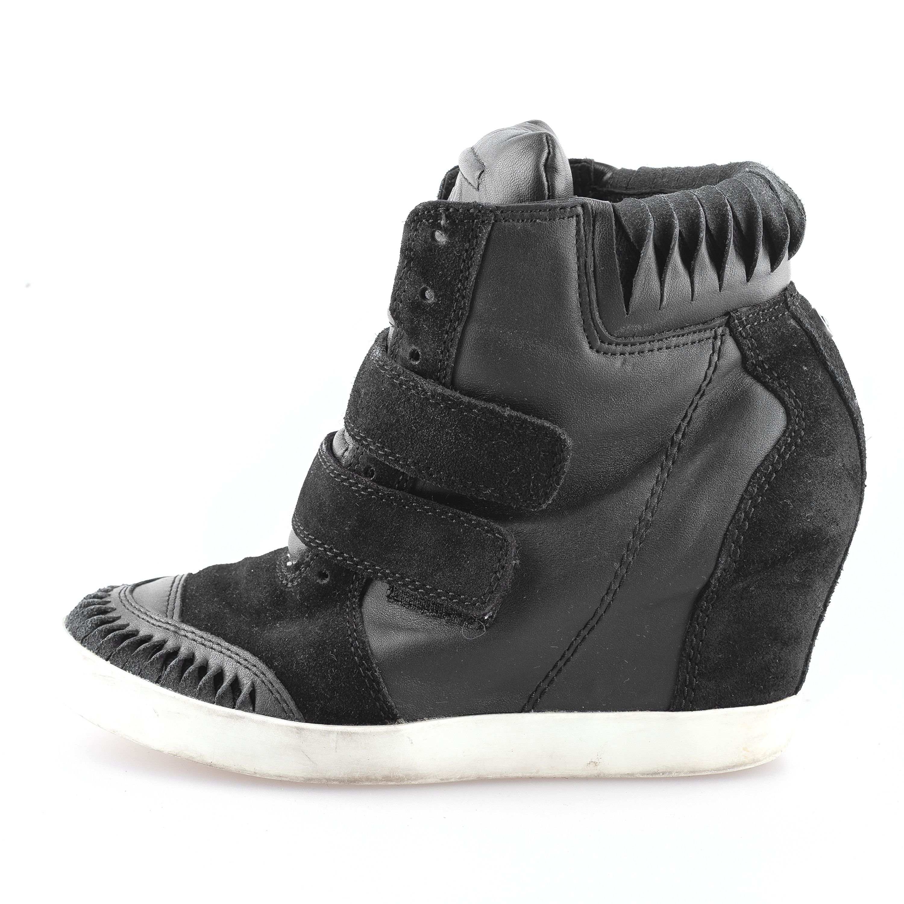 Diesel Diesel Black Leather Vintage Wedge Sneakers (37 EU) Size US 6 / IT 36 - 2 Thumbnail