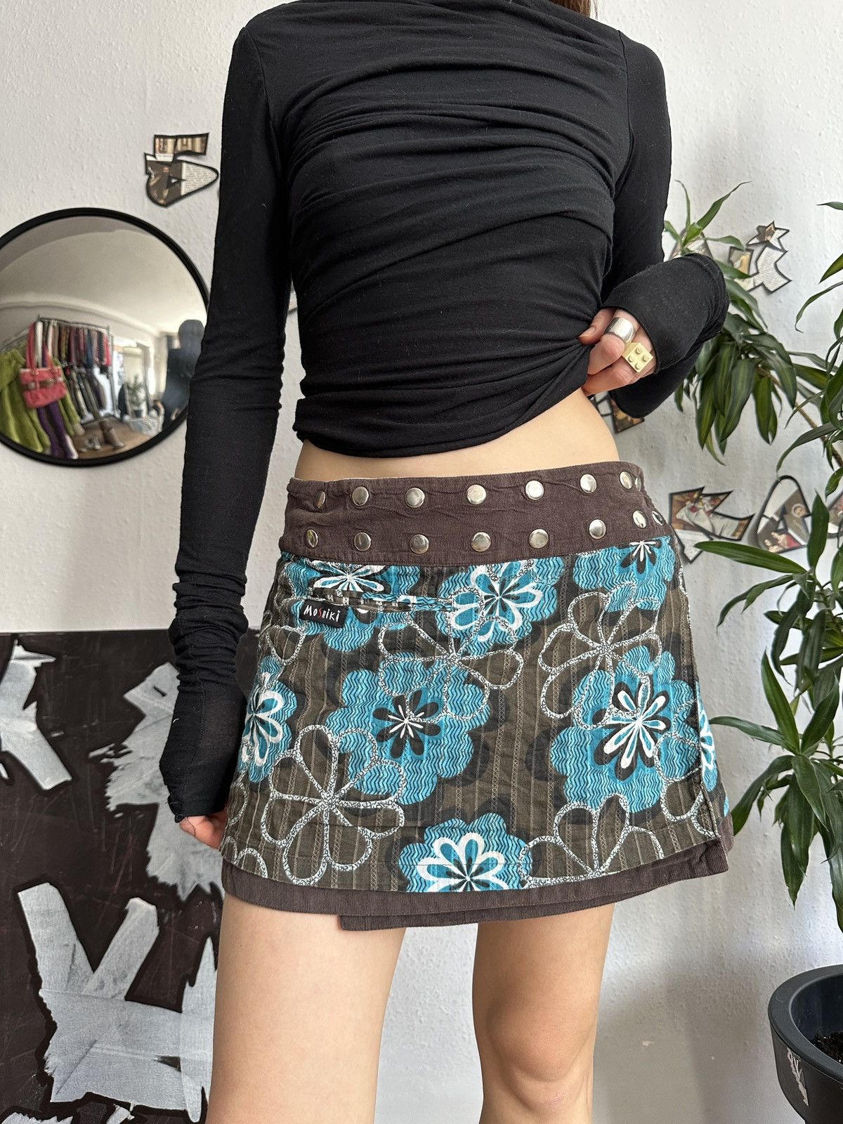 Japanese Brand × Vintage Vintage Reversible Moshiki Mini skirt Y2K Japanese Style Size 32" / US 10 / IT 46 - 4 Thumbnail