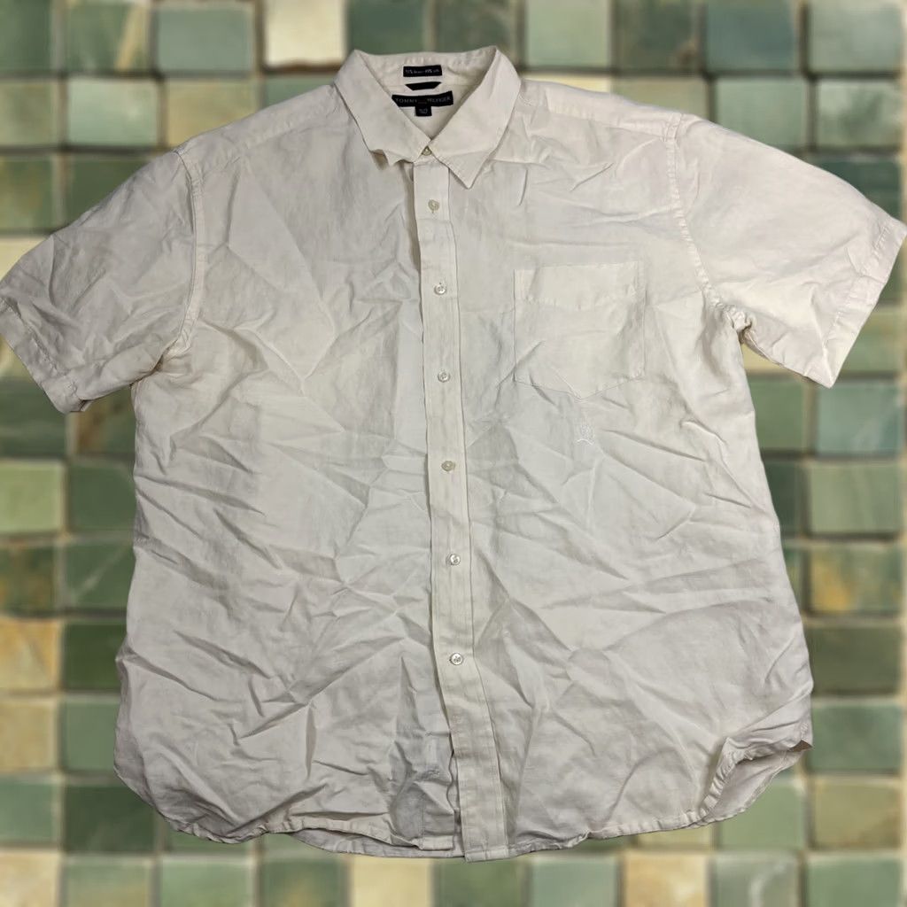 Tommy Hilfiger Tommy Hilfiger Button-Up Men’s XL Beige Silk Linen Blend Shirt Size US XL / EU 56 / 4 - 1 Thumbnail