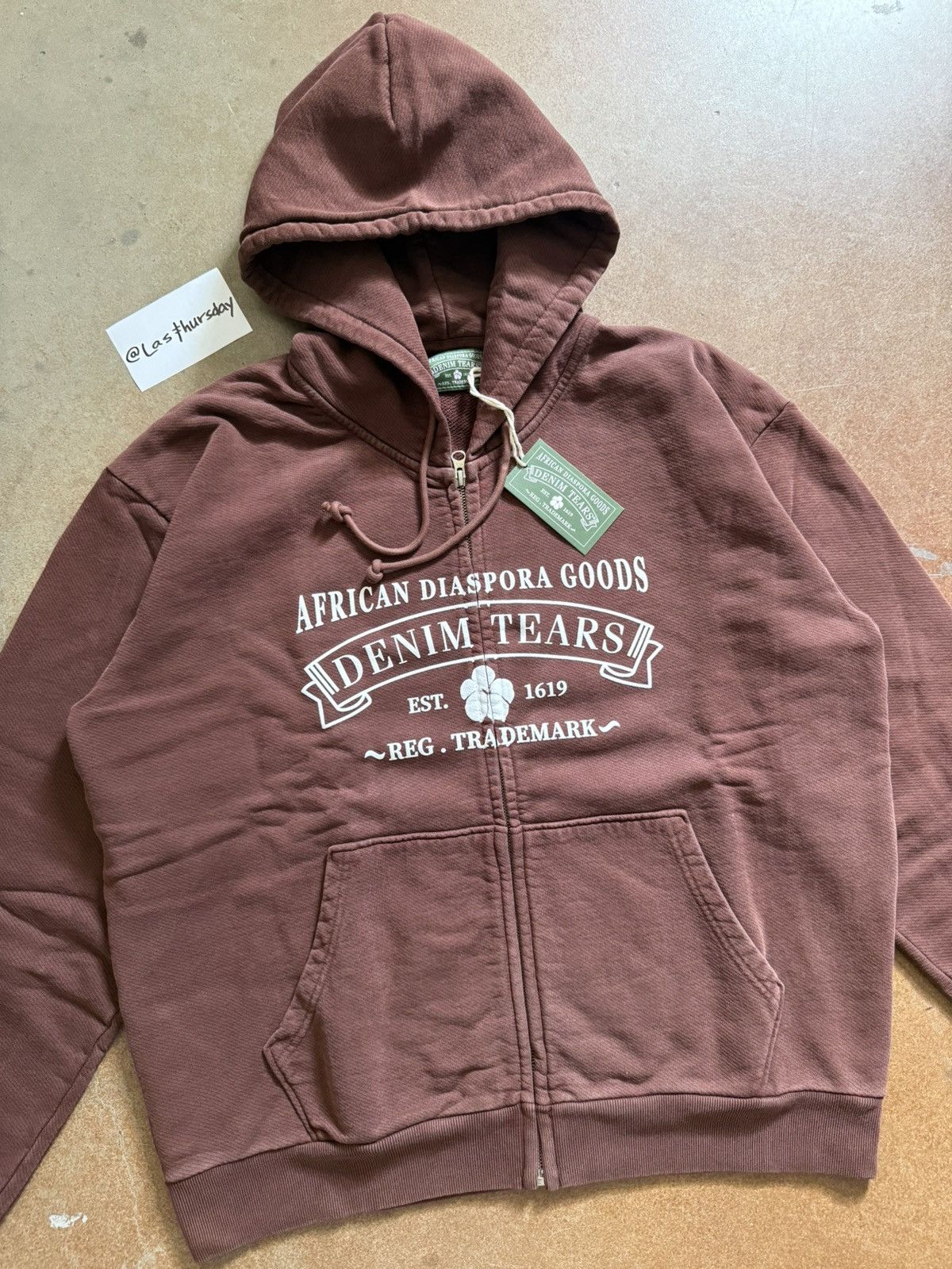 DENIM TEARS Denim Tears ADG Zip-Up Hoodie Brown Medium Size US M / EU 48-50 / 2 - 1 Thumbnail