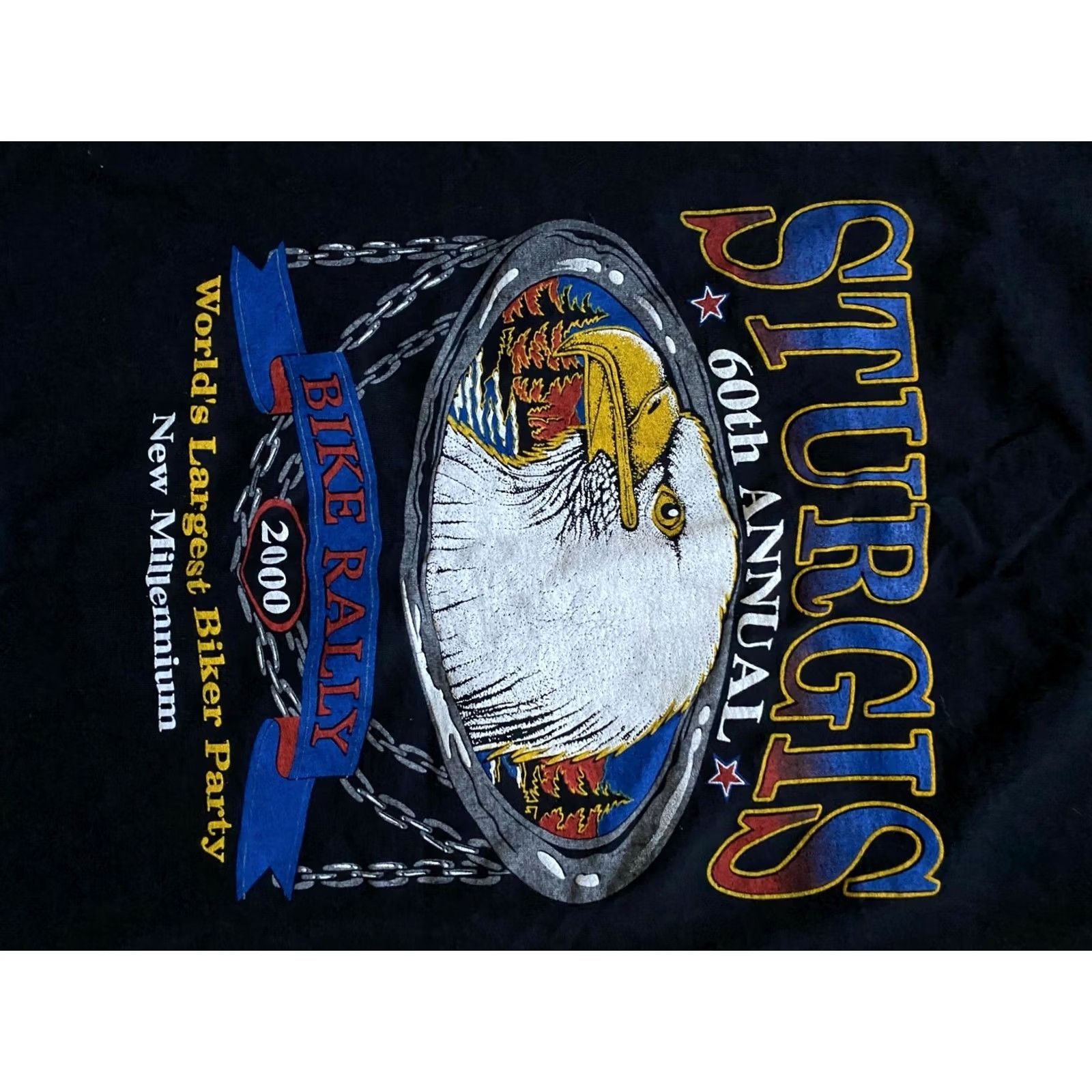Vintage Eagle Sturgis Mens LVTG 60th Annual Motorcycle Rally 2000 Black Shirt Size US L / EU 52-54 / 3 - 3 Thumbnail