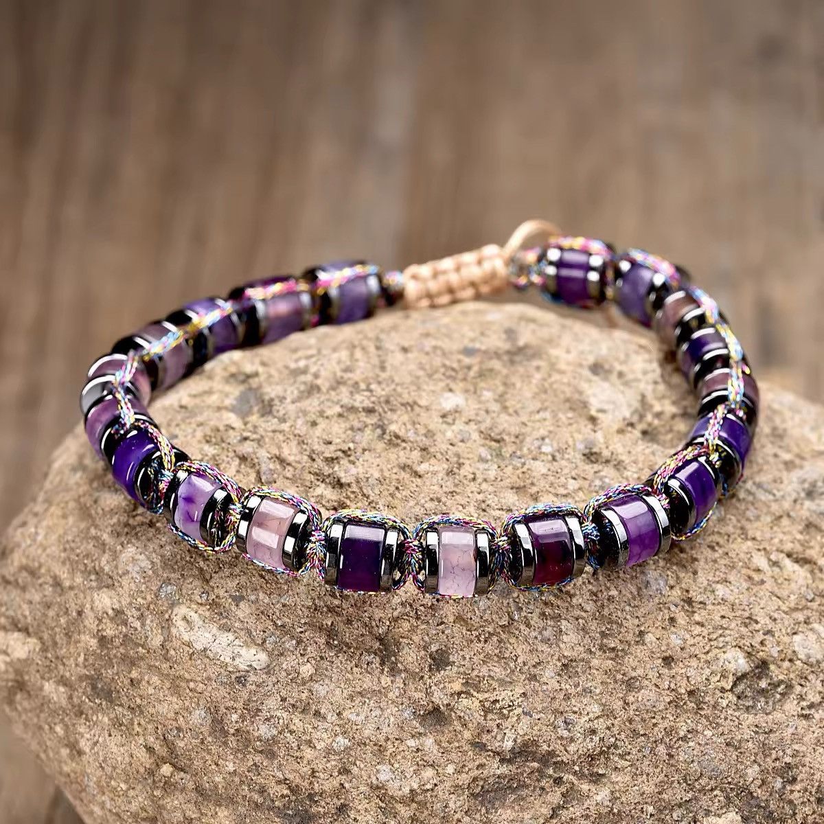 Jewelry Natural Agate Rope Hand Woven Bracelet Size ONE SIZE - 1 Thumbnail