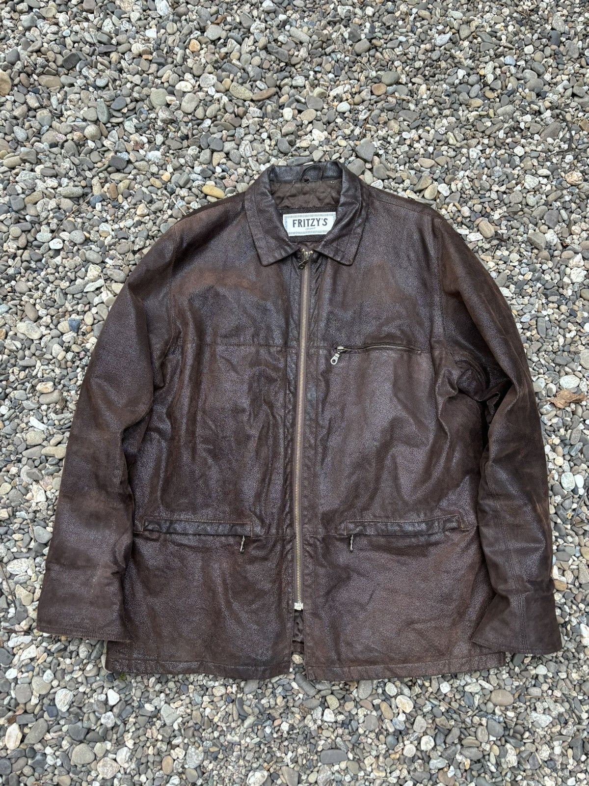 Vintage Vintage Fritz's Leather Grain Brown Jacket Size US L / EU 52-54 / 3 - 1 Thumbnail