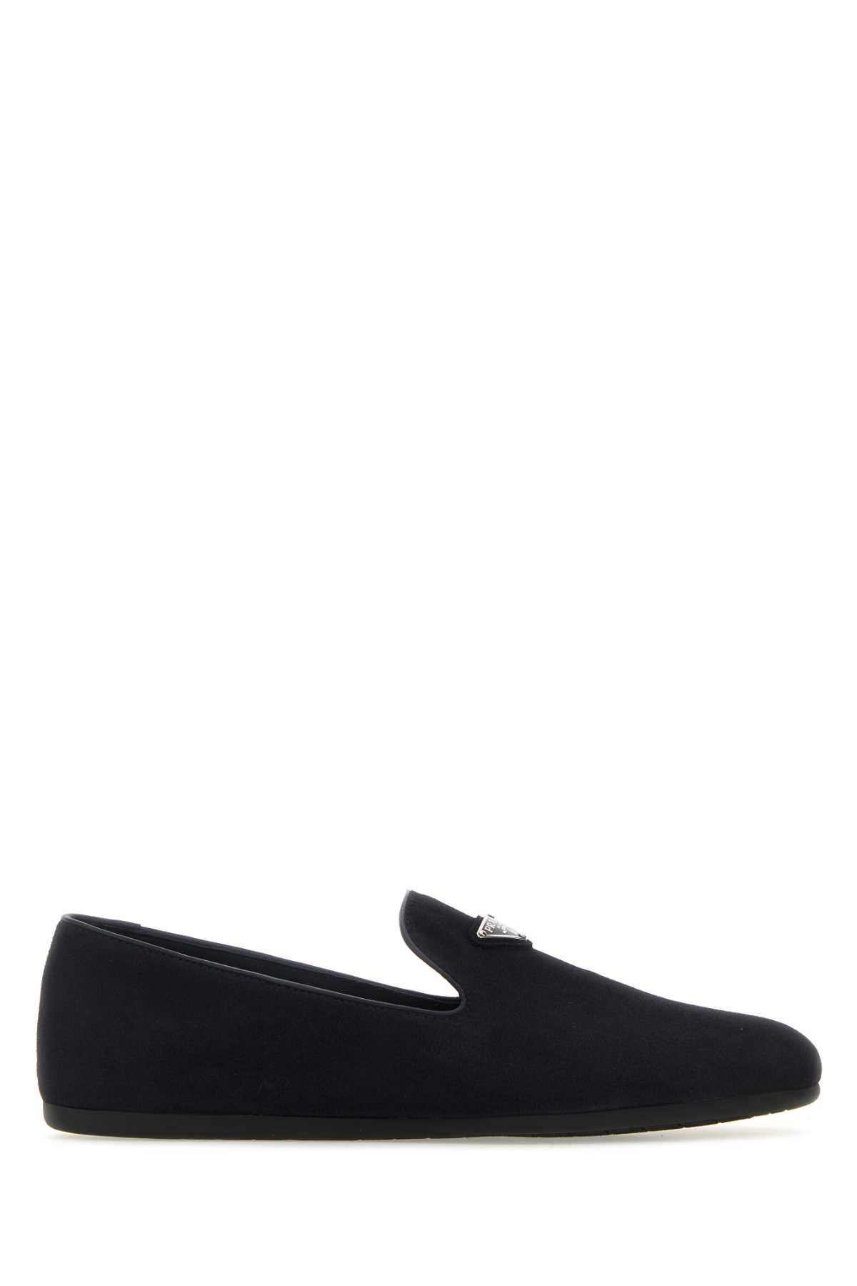 image of Prada Blue Suede Loafers, Men's (Size 7)