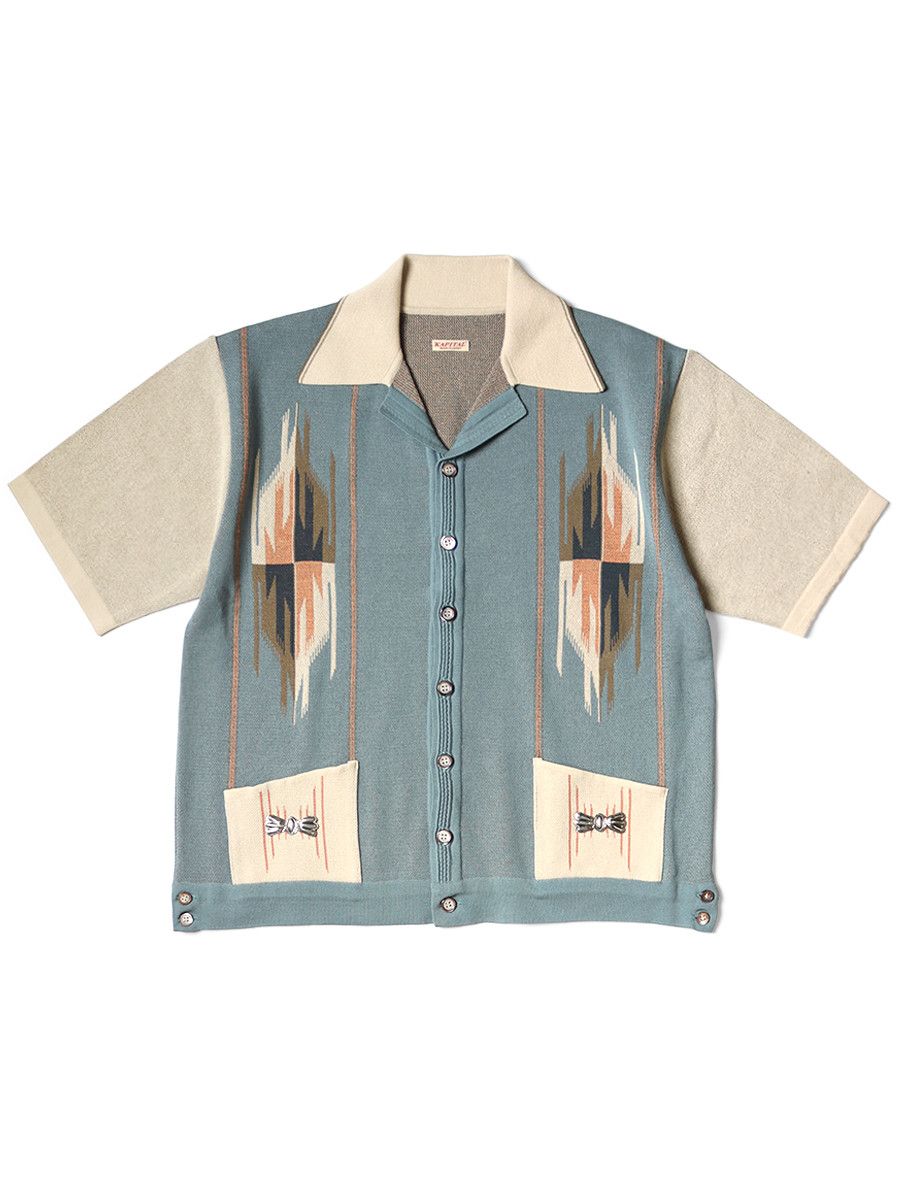 Kapital KAPITAL 12G Cotton Knit Chimayo Aloha Polo Shirt Size US L / EU 52-54 / 3 - 1 Thumbnail