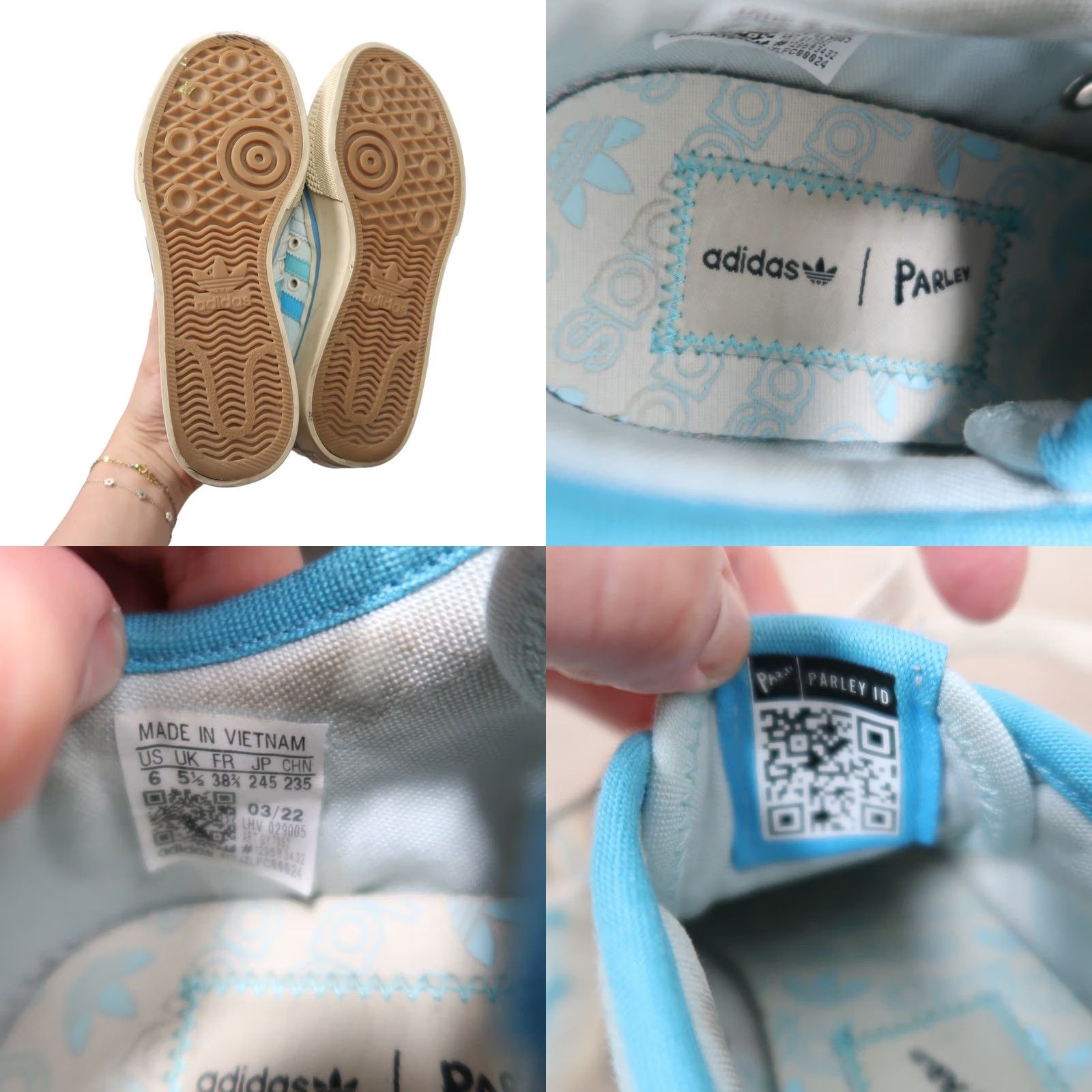 Adidas Adidas Parley Nizza platform sneakers Women 6.5 light blue lace-up Size US 8 / IT 38 - 8 Thumbnail