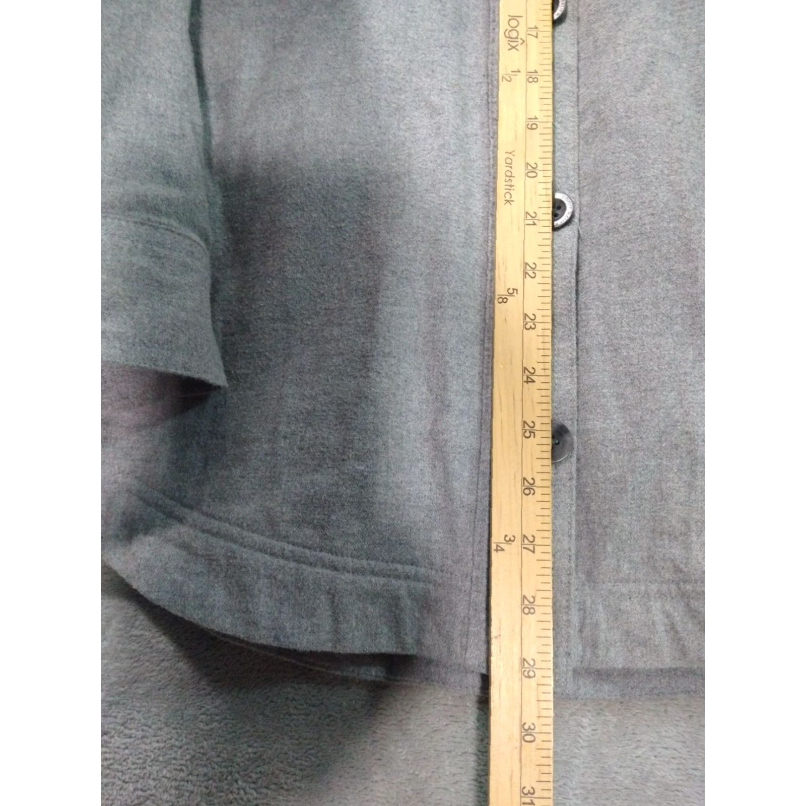 Eddie Bauer Eddie Bauer Shirt Womens Medium Gray Fleece Lined Flannel Long Sleeve Cotton Size M / US 6-8 / IT 42-44 - 4 Thumbnail