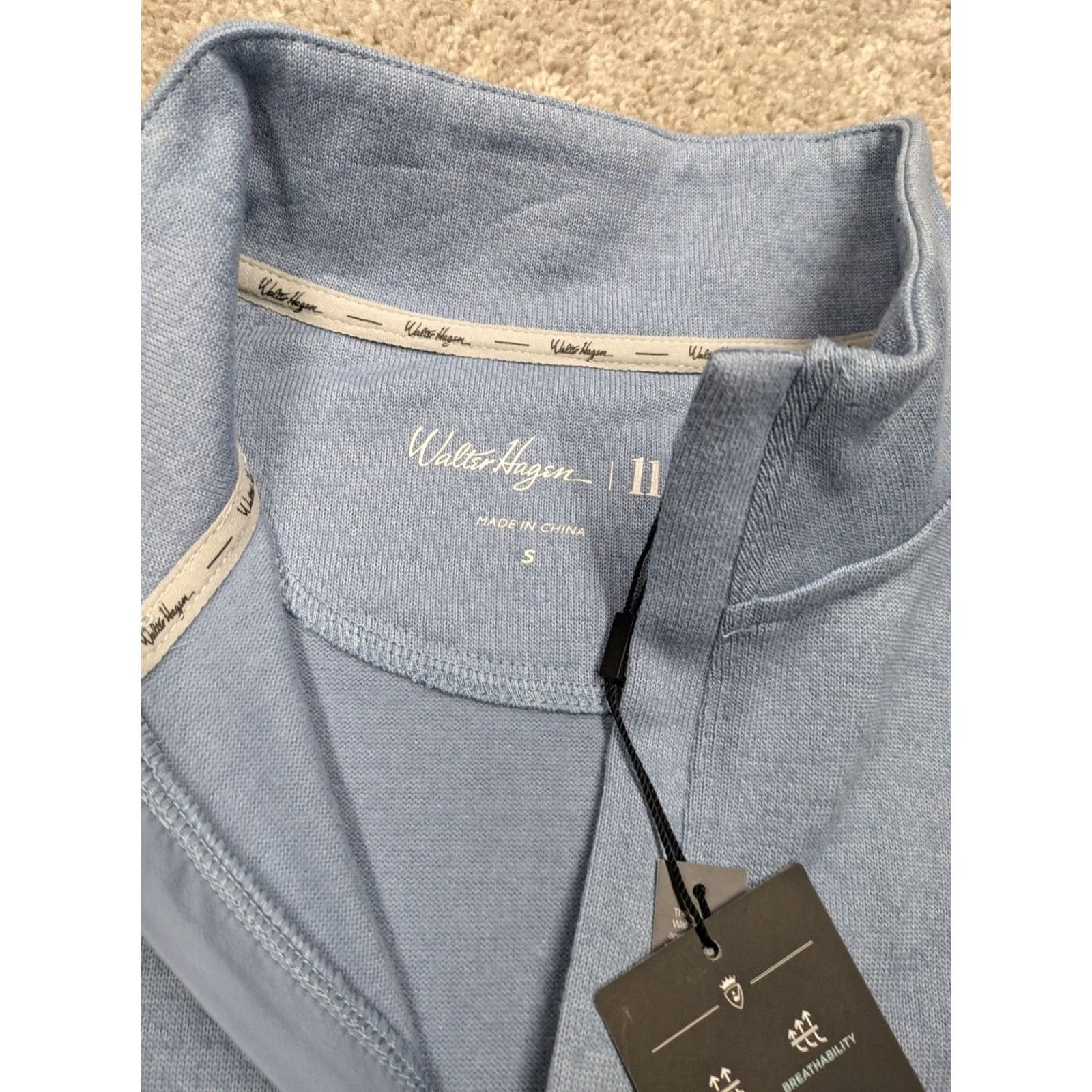 Vintage Walter Hagen Men Small Quarter Zip Sweater Pullover Blue Thermal NWT Size US S / EU 44-46 / 1 - 6 Thumbnail