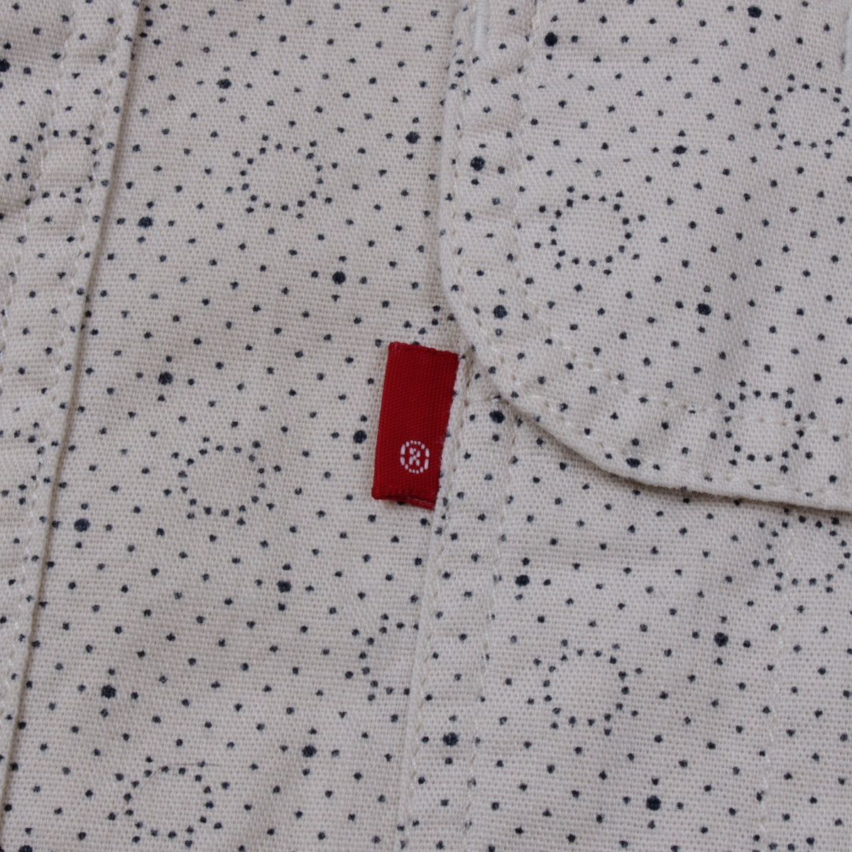 Levi's LEVIS Selvedge Cream Geometric Polkadot Long Sleeve Shirt Size US S / EU 44-46 / 1 - 11 Thumbnail