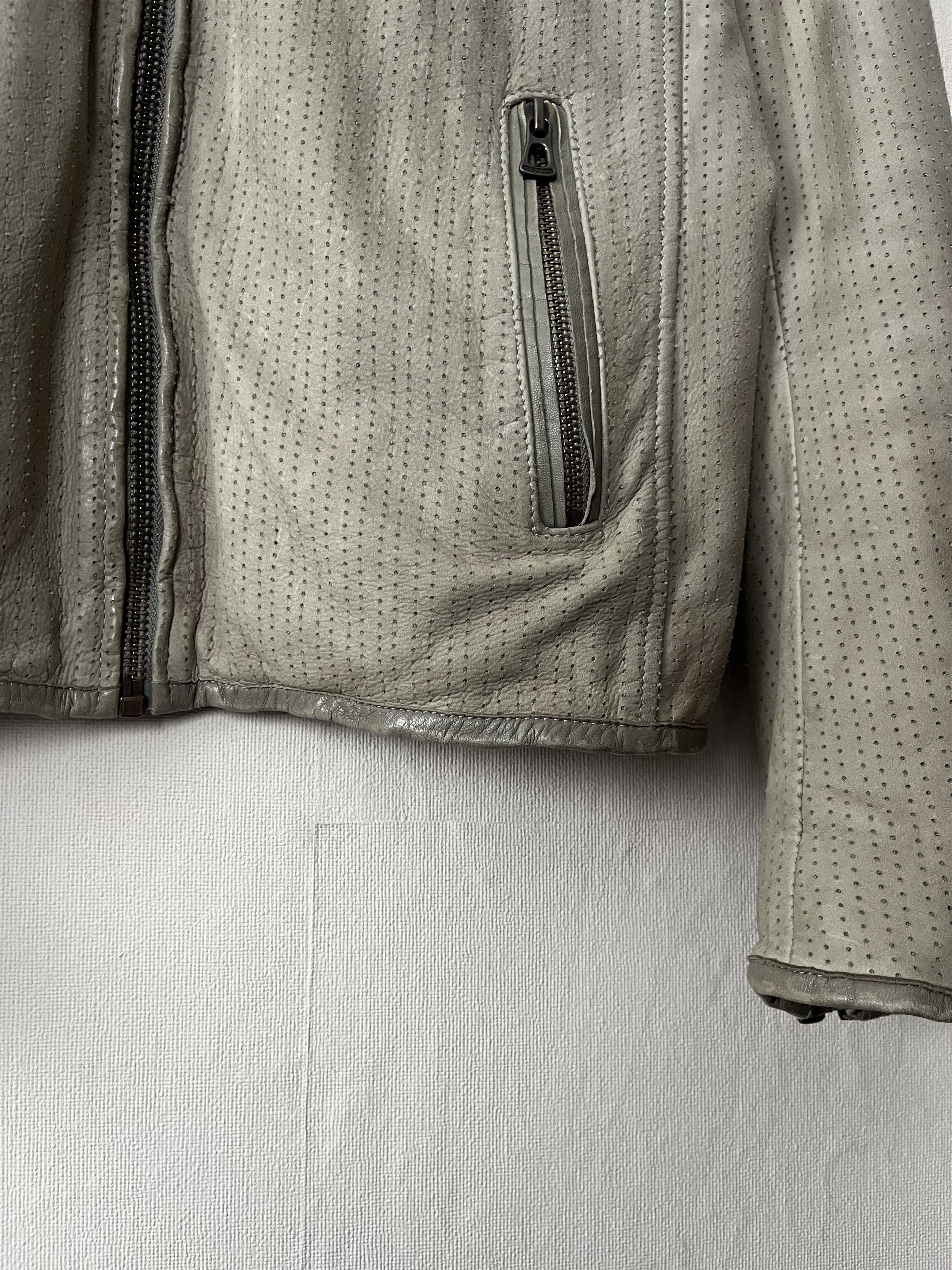 Hugo Boss HUGO BOSS Leather Jacket Beige Perforated Leather Julino S-M Size US S / EU 44-46 / 1 - 13 Thumbnail