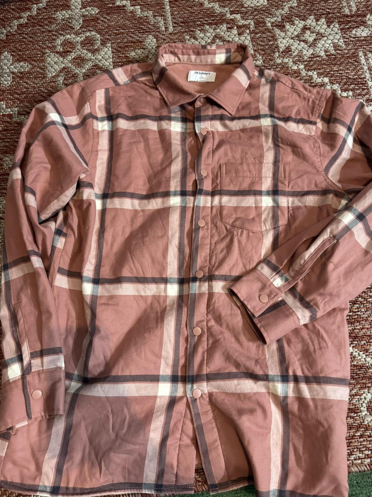 Gap Gap Plaid Pink and Grey Warm Flannel Shirt L Size US L / EU 52-54 / 3 - 2 Thumbnail