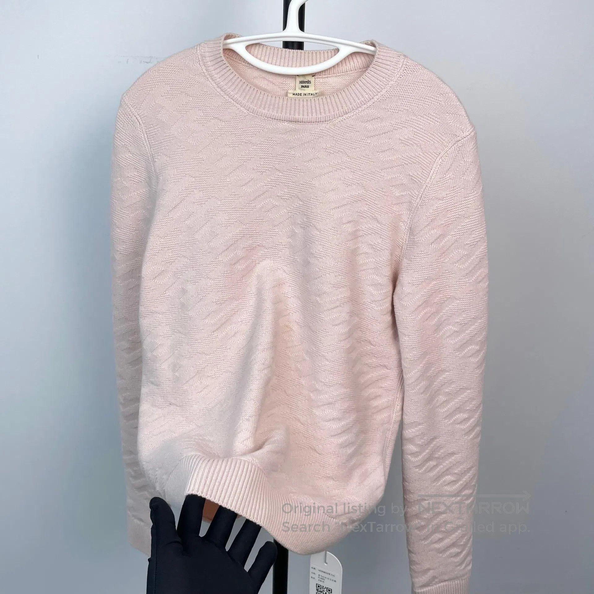 Hermes Hermes Pink H Relief Full Print Wool Knit Sweater| Size XS / US 0-2 / IT 36-38 - 9 Thumbnail