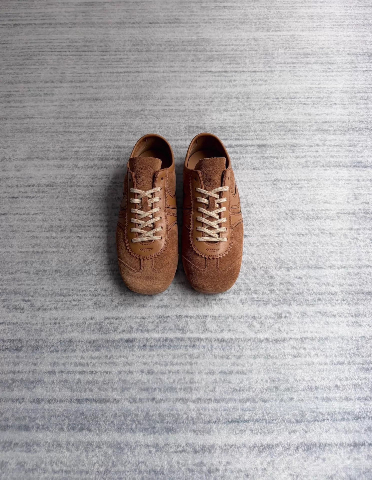 Dries Van Noten Dries Van Noten Light Brown Khaki Suede German Trainer Size US 5.5 / IT 35.5 - 1 Thumbnail