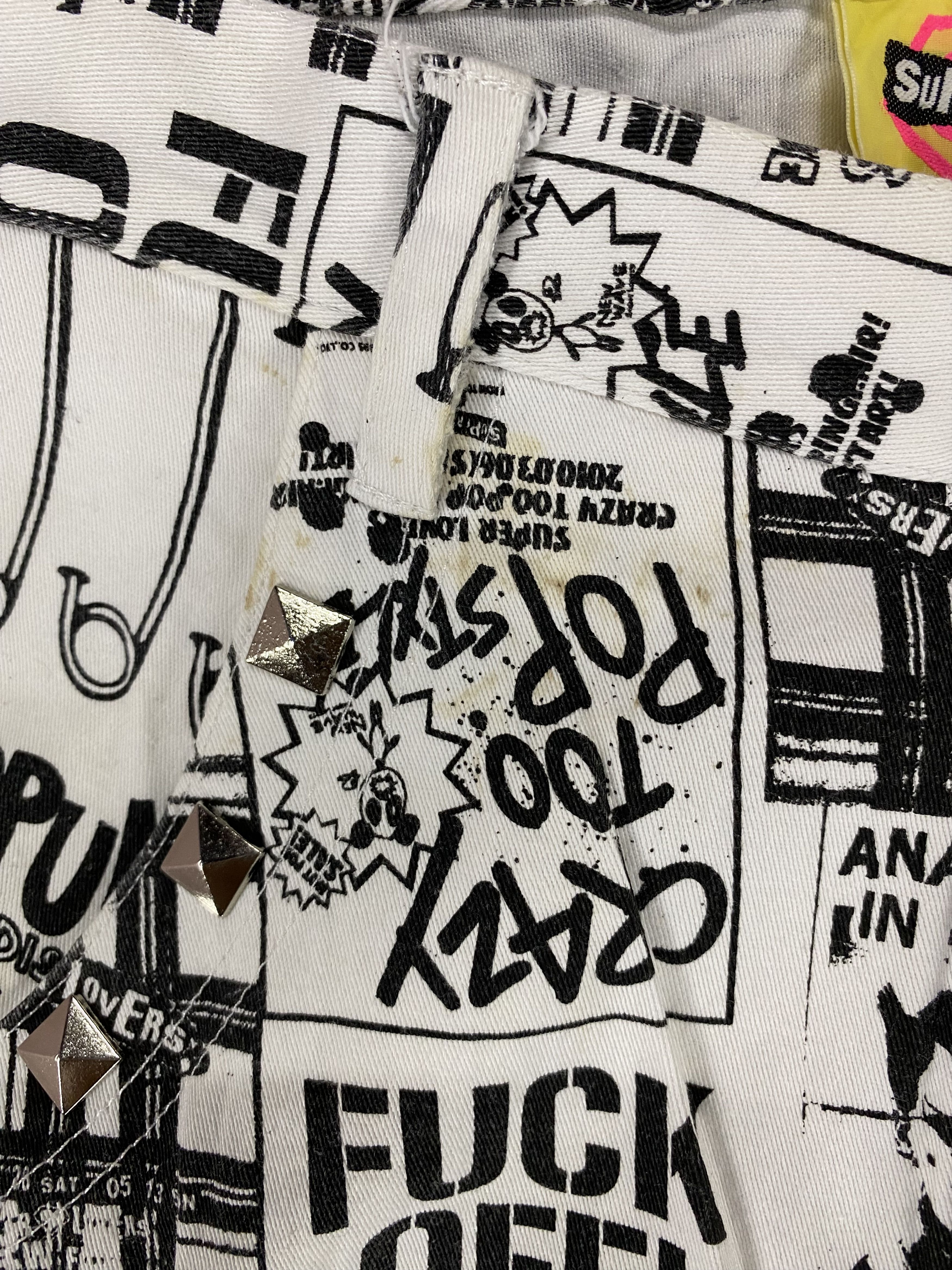 Designer × Hysteric Glamour × Japanese Brand Superlovers spike allover print punk drop crotch pant Size US 30 / EU 46 - 7 Thumbnail