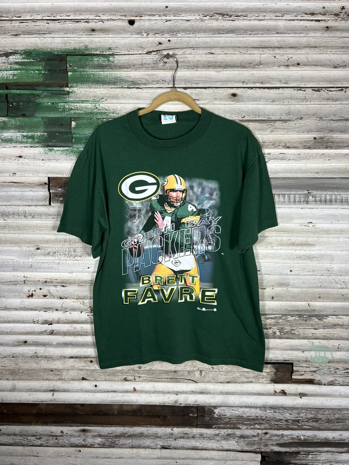 Vintage Vintage Brett Favre Green Bay Packers Shirt Size US L / EU 52-54 / 3 - 1 Thumbnail