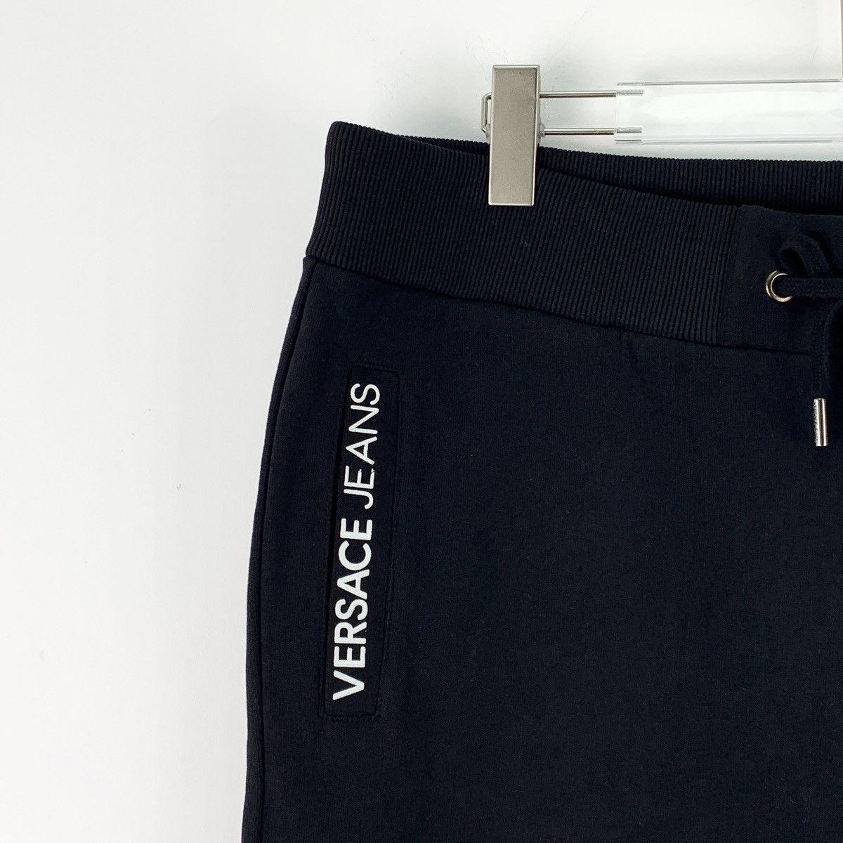 Versace Versace Black Logo Badge Printed Cotton Casual Pants K26WX Size US 36 / EU 52 - 3 Thumbnail