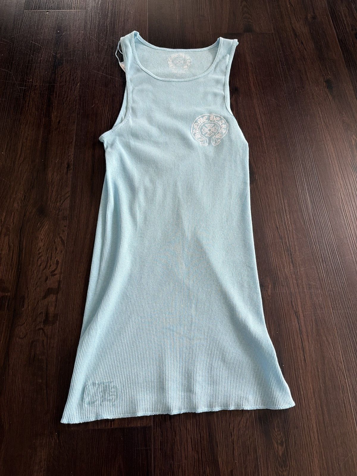 blue chrome heart dress Chrome Hearts Blue Monogram Cross Silk Camisole Long Skirt Blue / L main image 0