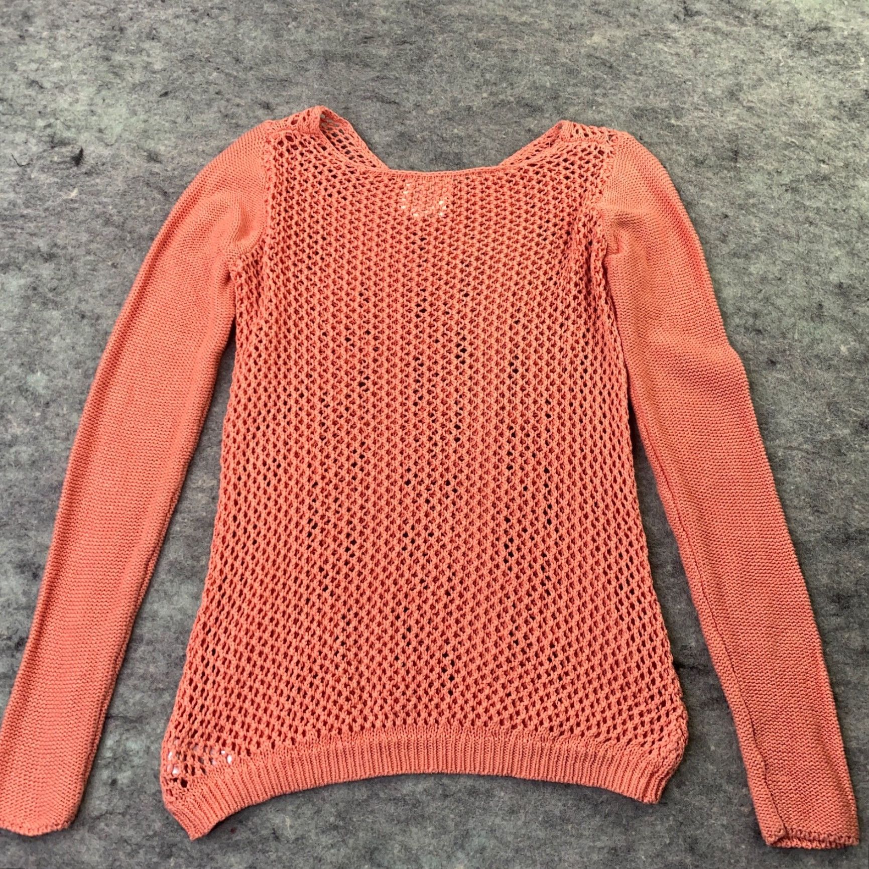 Anthropologie Anthropologie Womens Sweater Small Peach Between Me & You Open Knit Long Sleeve Pullover Size S / US 4 / IT 40 - 6 Thumbnail