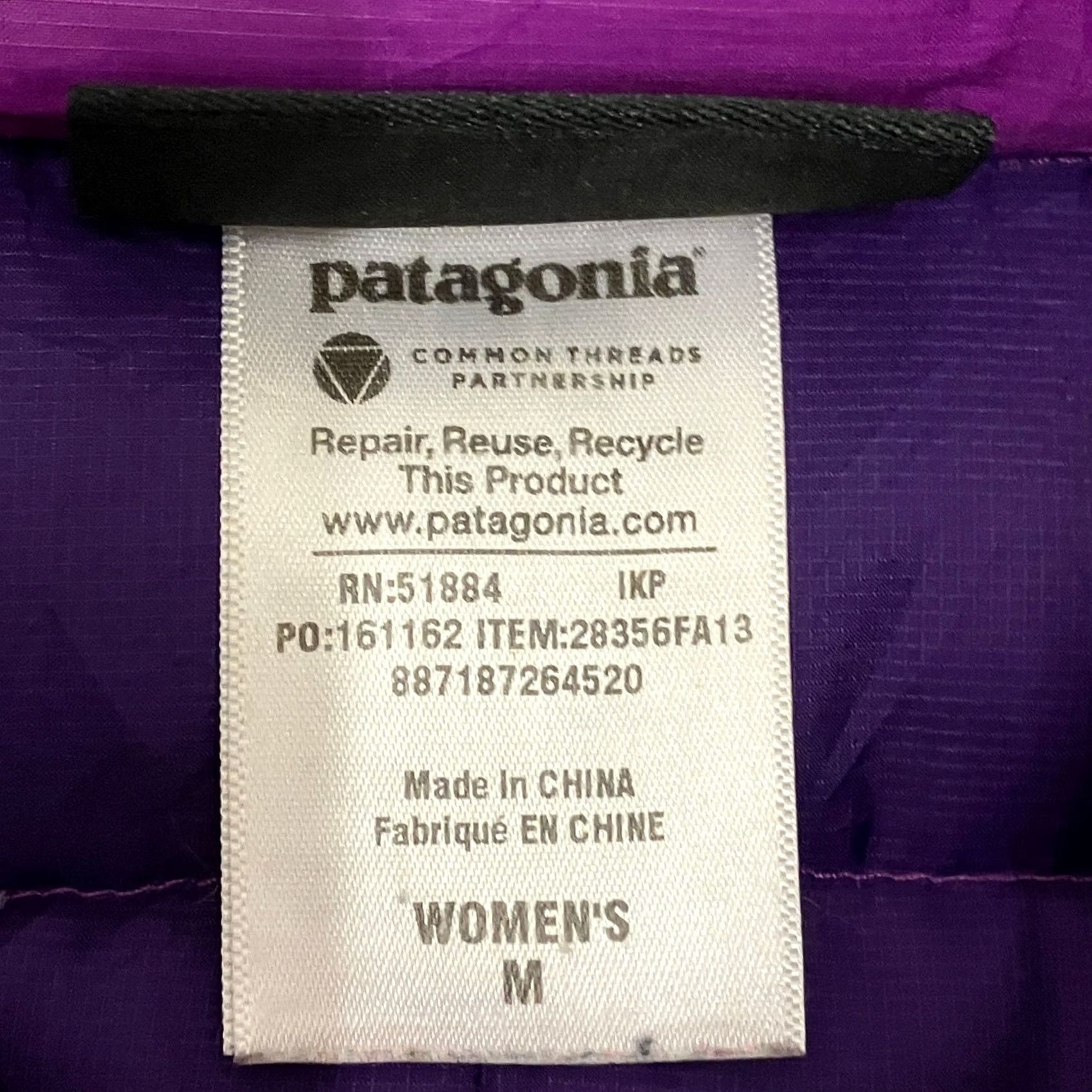Patagonia Patagonia Jacket Womens Medium Purple Goose Down Lightweight Long Coat Size M / US 6-8 / IT 42-44 - 5 Thumbnail