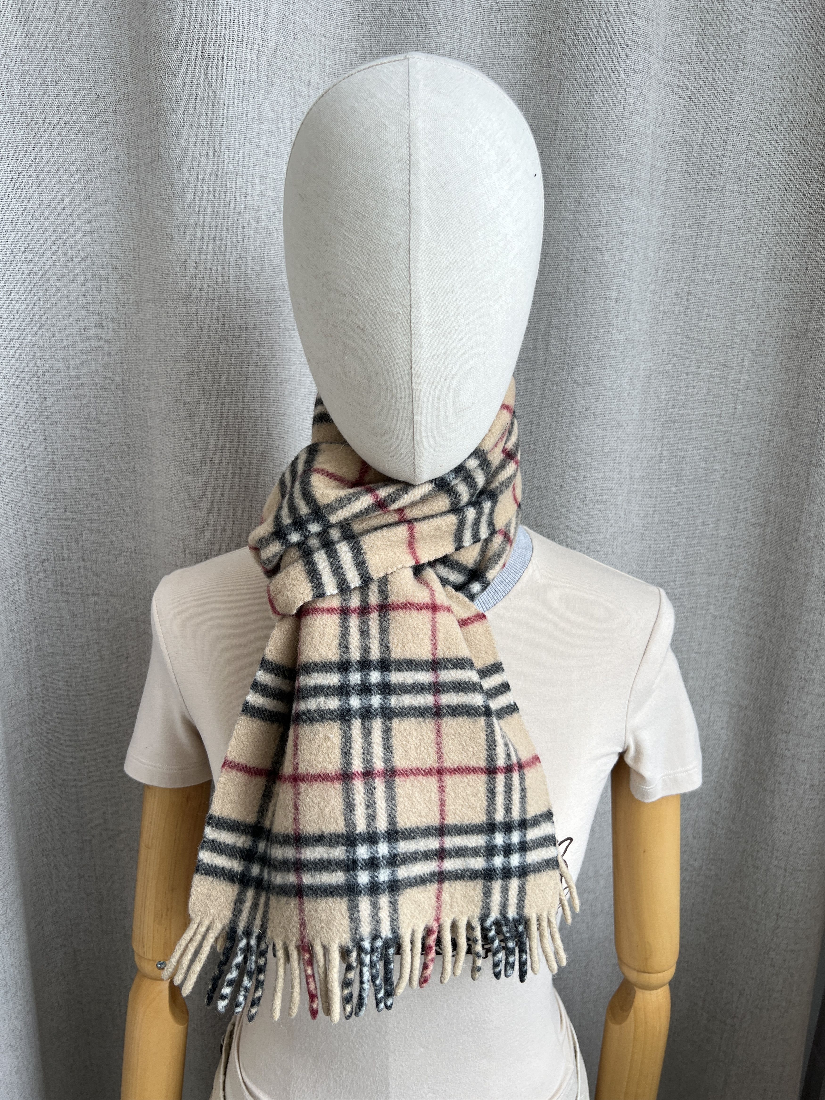 Burberry Vintage Burberry Nova Check Wool Scarf Size ONE SIZE - 2 Thumbnail