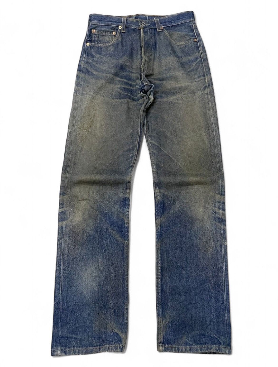 LVC × Levi's × Vintage Vintage Levis 501 Mud Wash Aging Honeycomb Distressed Jeans Size US 29 - 1 Thumbnail