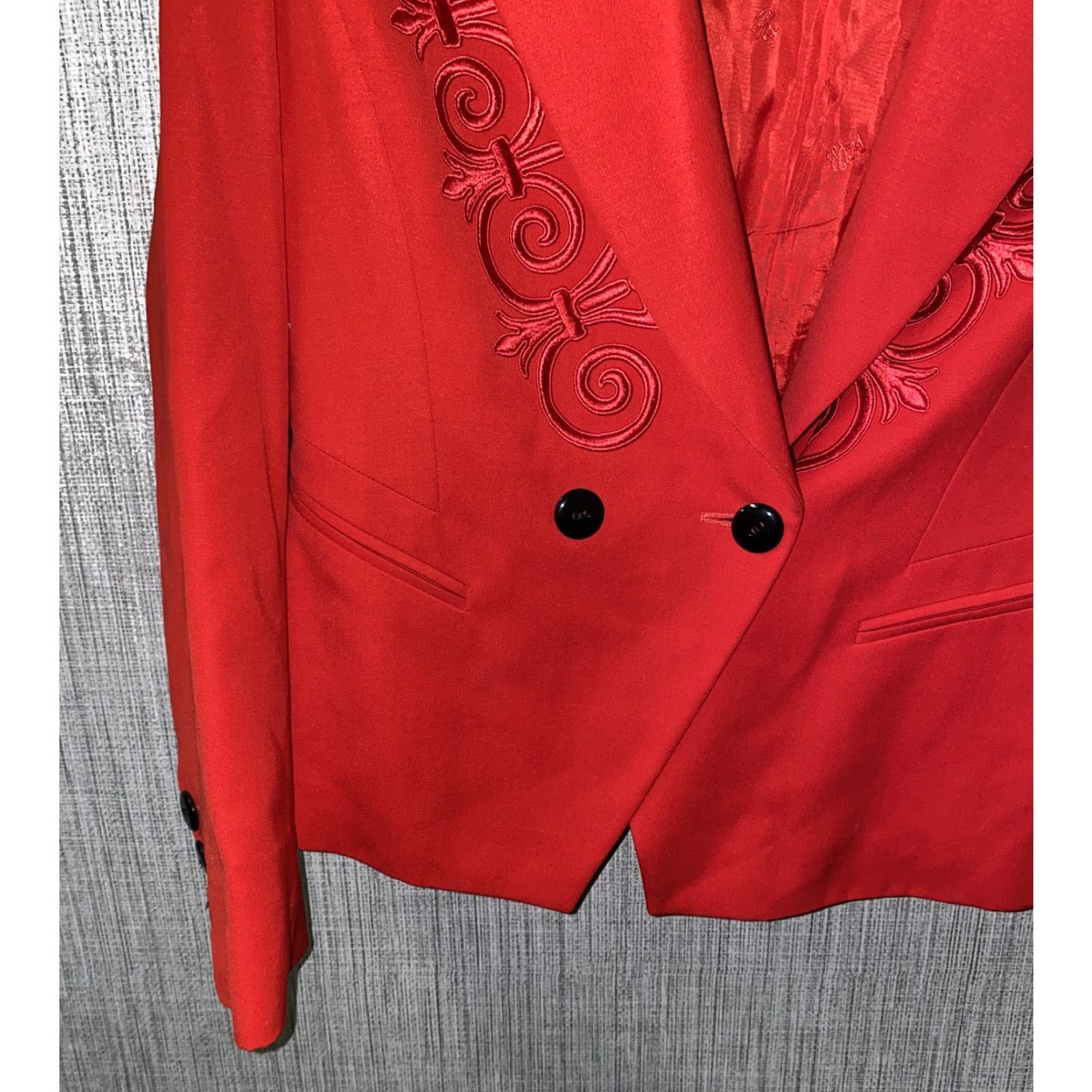 Escada Escada Margaretha Ley Womens Red Button Wool Coat Size 38 Size XS / US 0-2 / IT 36-38 - 3 Thumbnail