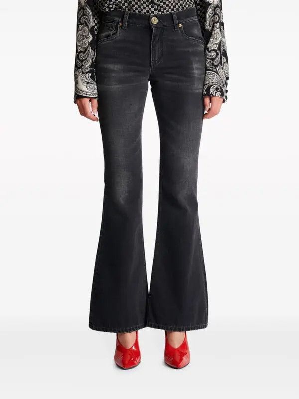 Balmain o1s1wg110825 Western Bootcut Jeans in Black Size 30" / US 8 / IT 44 - 5 Thumbnail