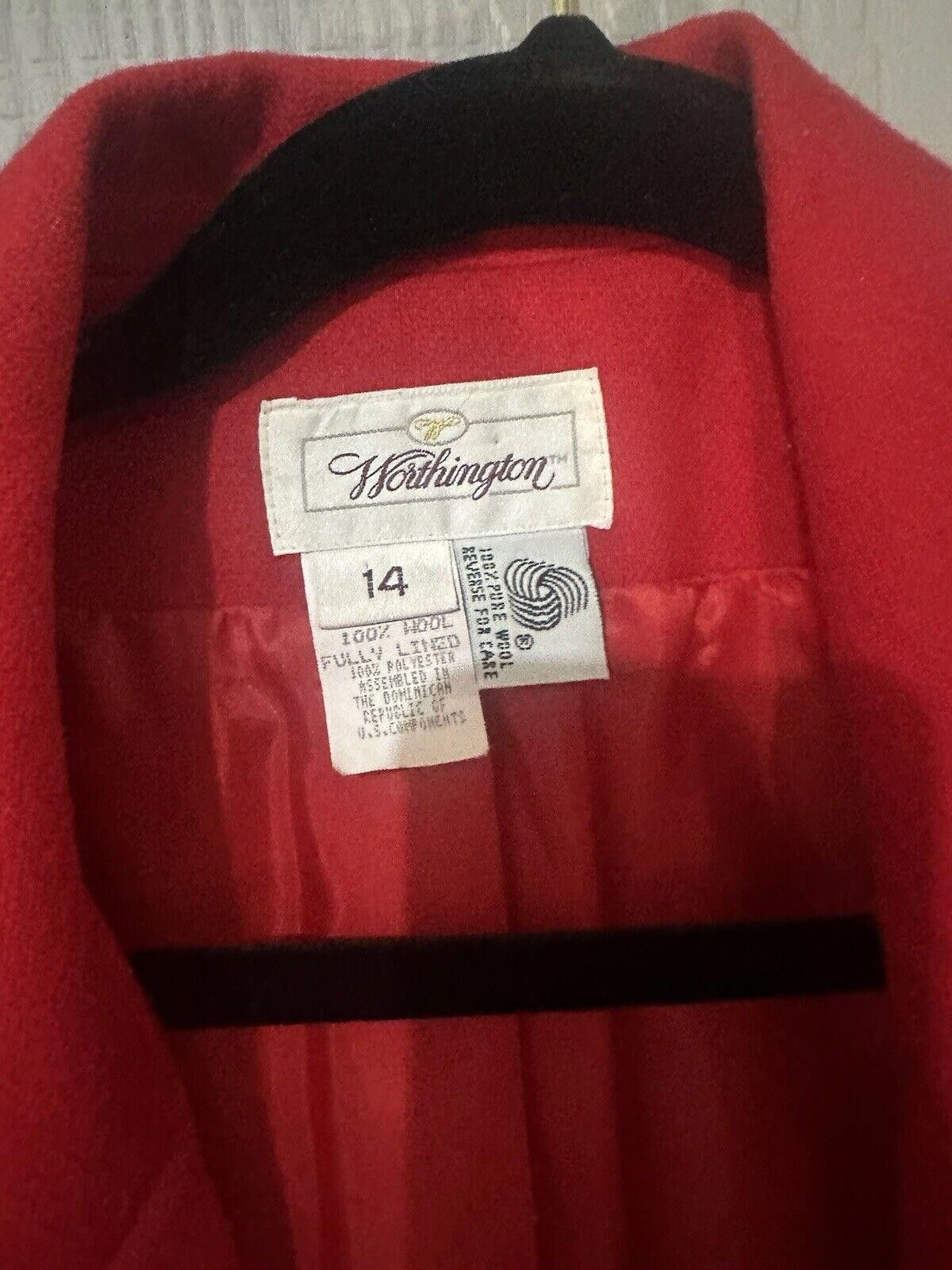 Designer Women's Vintage Blazer Red Size 14 Worthington Size XL / US 12-14 / IT 48-50 - 2 Thumbnail