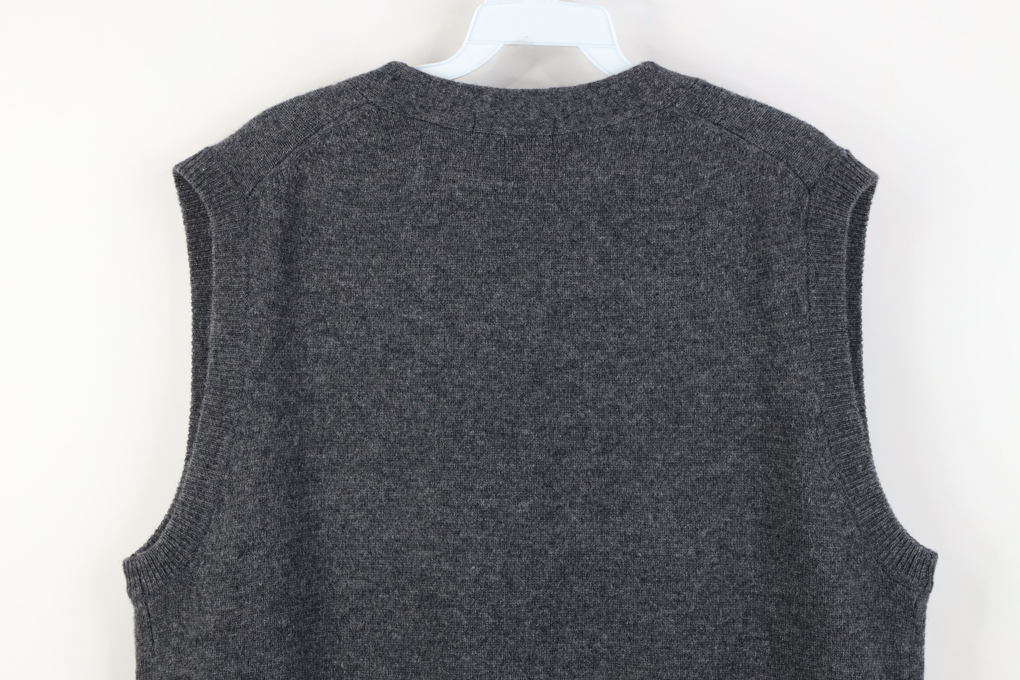 Vintage Vintage 90s Streetwear Lambswool Cardigan Sweater Vest Gray Size US L / EU 52-54 / 3 - 10 Thumbnail