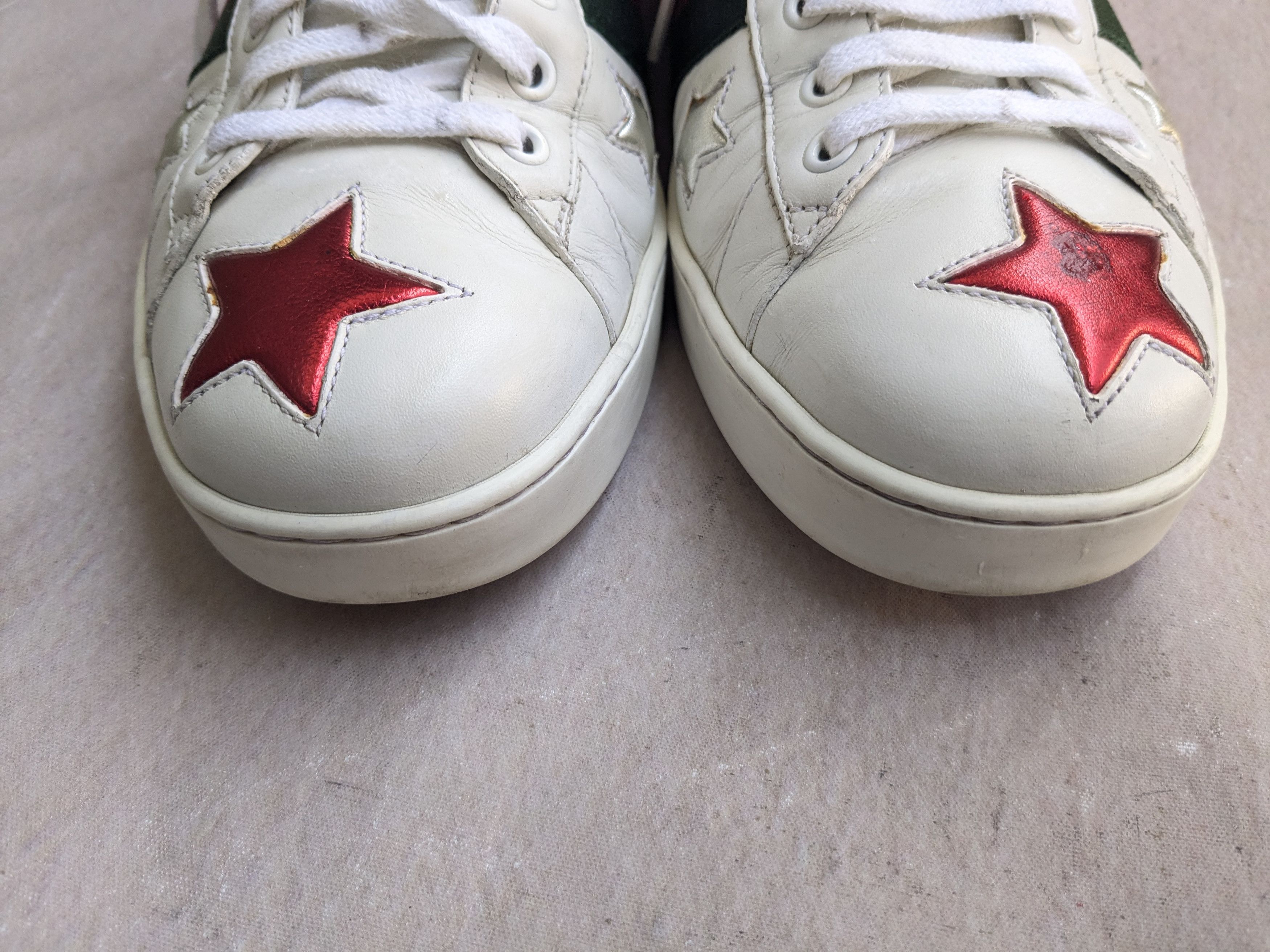 Gucci Gucci Ace Sneakers White 9.5 Stars Low Tops 452502 Size US 9.5 / EU 42-43 - 2 Thumbnail