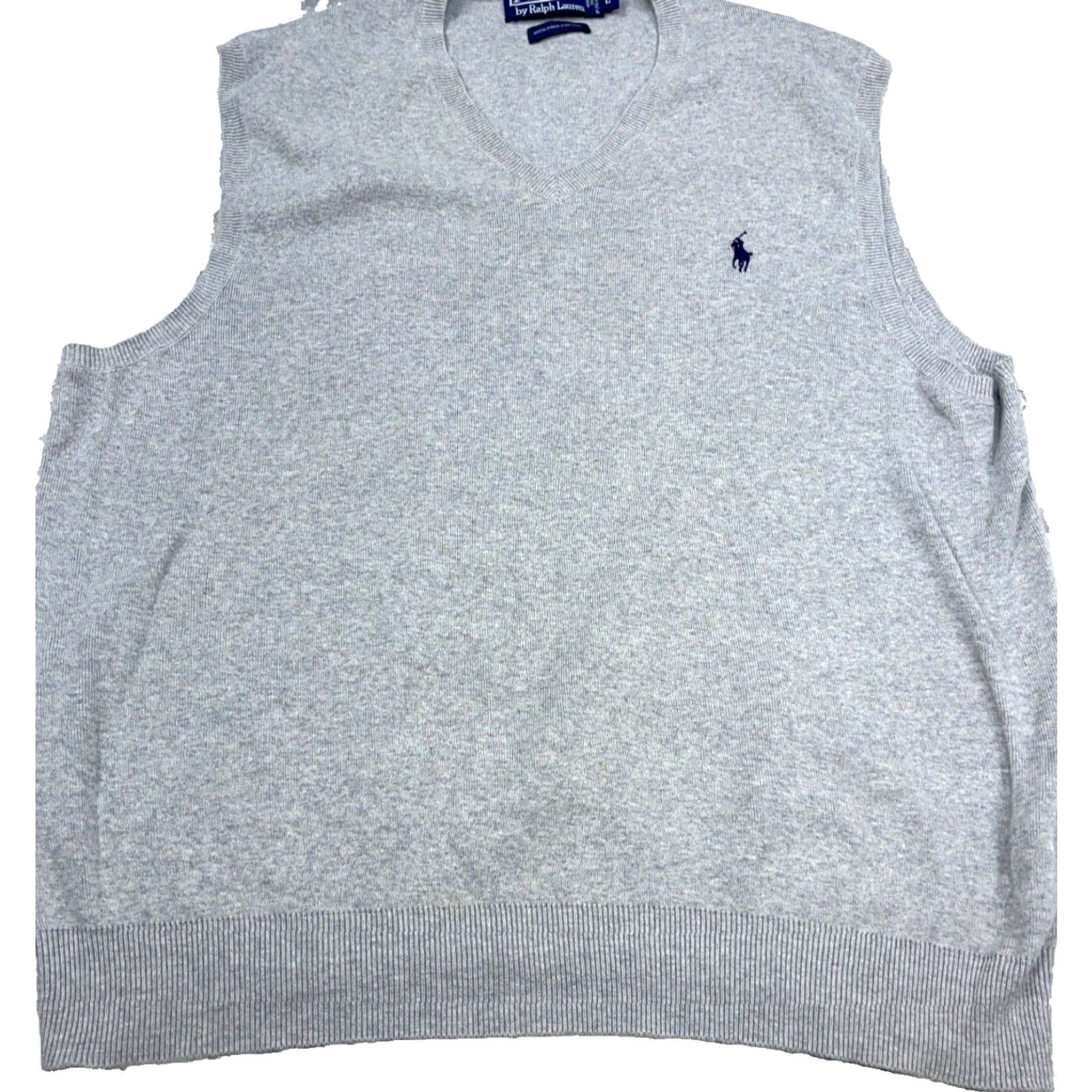 Polo Ralph Lauren Polo Ralph Lauren Sweater Vest Men L Gray Blue Pony Soft Pima Cotton Golf Knit Zipper Logo Embroidered Button Size US L / EU 52-54 / 3 - 2 Thumbnail
